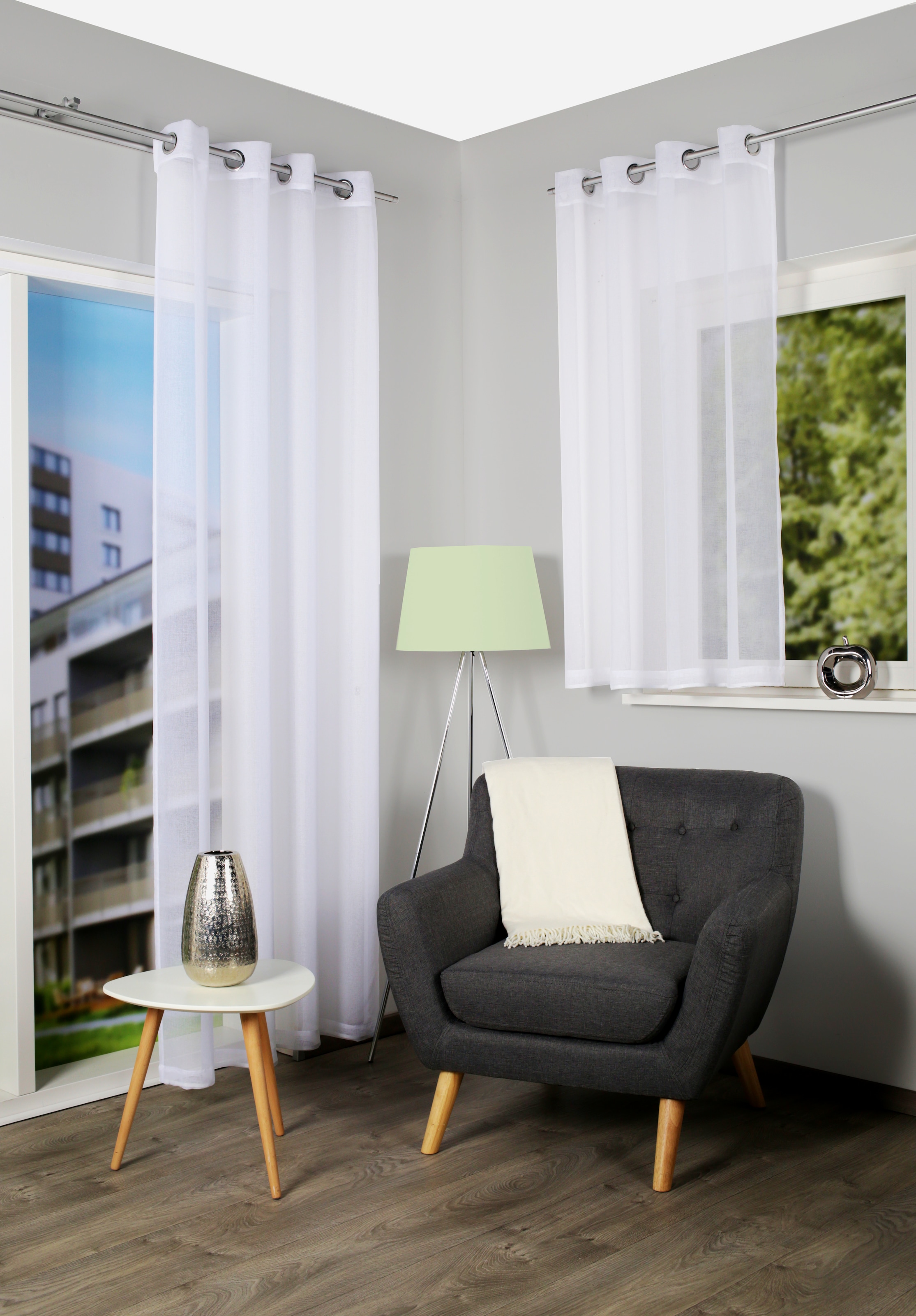 Home Basics Vorhang "DOLLY" Ösen 2 Stk. tlg. 2er Pack Ösenschal DOLLY günstig online kaufen