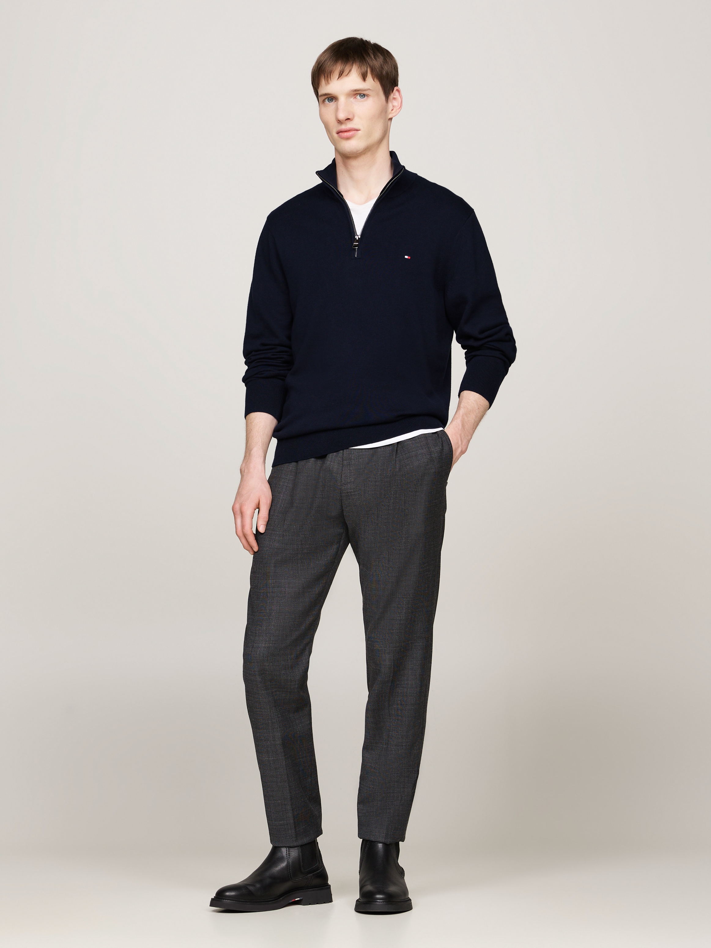 Tommy Hilfiger Troyer »PIMA ORG CTN CASHMERE ZIP MOCK«