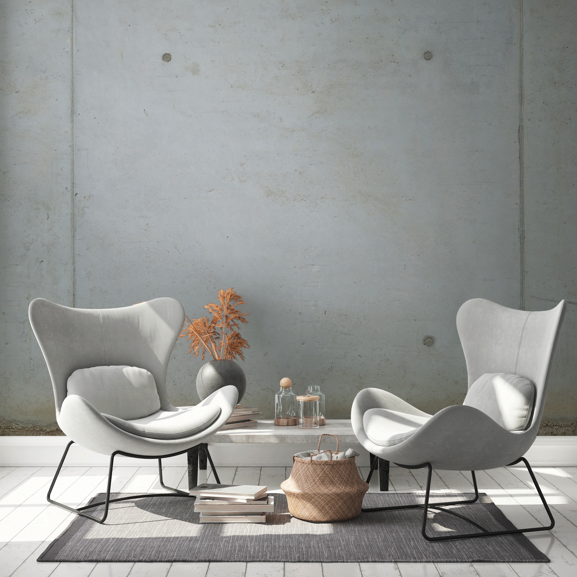 LIVING WALLS Fototapete "Fototapete Betonoptik", B/L: 3,71m x 2,8m, Rollen: 1, grau, Wohnzimmer, Tapeten, Betonwand Loft Industrial