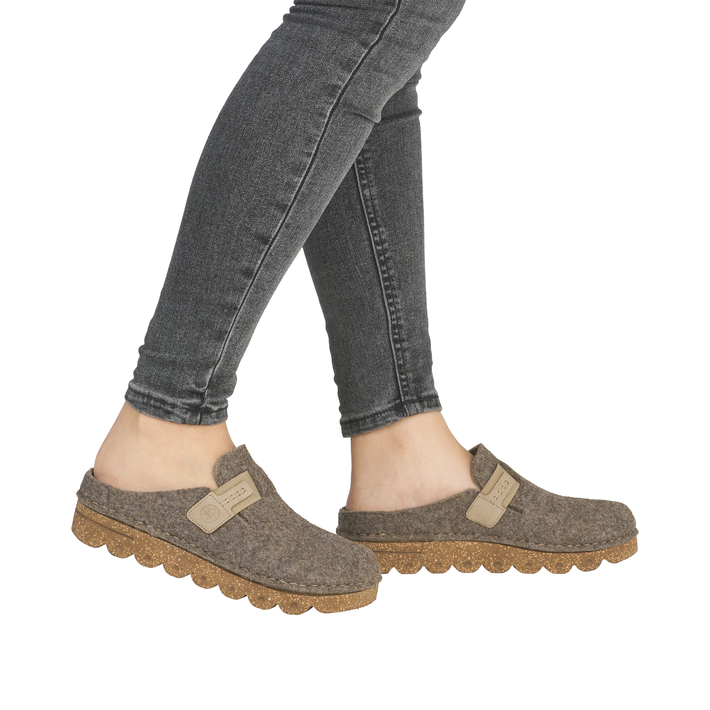 Rieker Clog, Sabot, Hausschuh, Casual-Clog, Plateausohle, zum Schlupfen