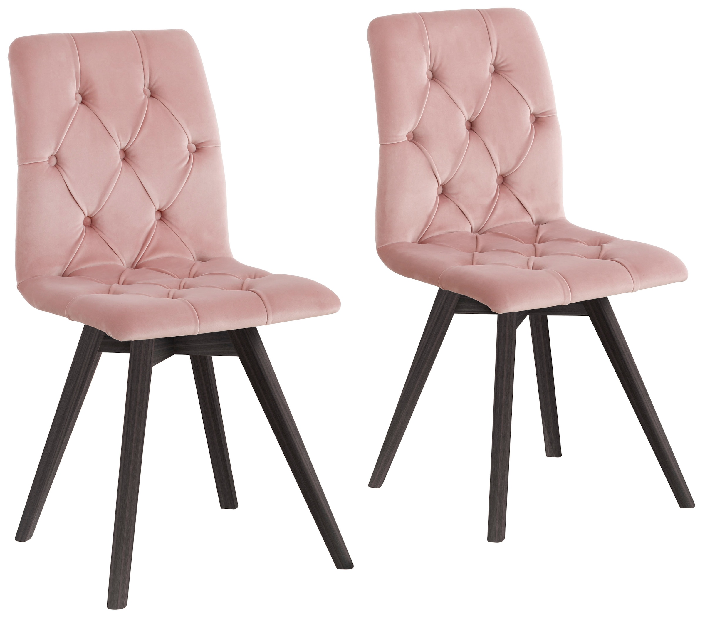 andas Esszimmerstuhl "Rania" (Set) 2 Stk. Samtoptik mit Massivholzbeinen günstig online kaufen