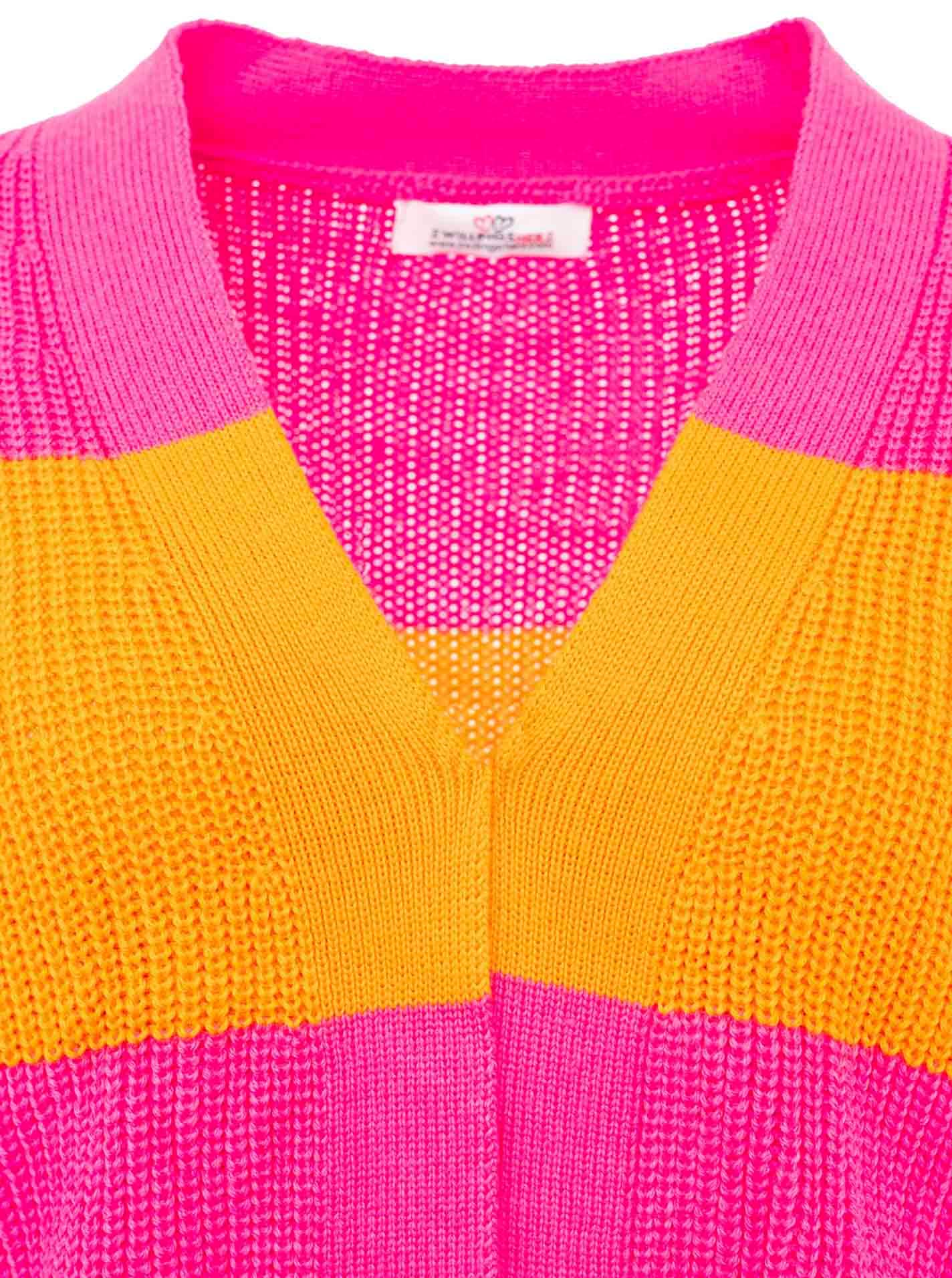 Zwillingsherz Cardigan »"Katja"«, One Size, Wollanteil, Langarm, Blockstreifen, ohne Verschluss