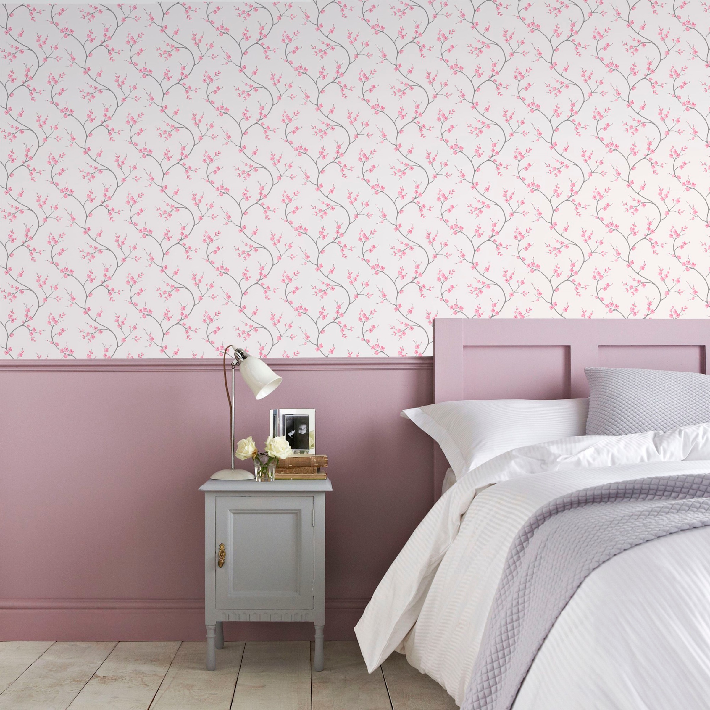 Superfresco Easy Vliestapete »Bailey - Blumen«, Rosa/Weiß - 10m x 52cm