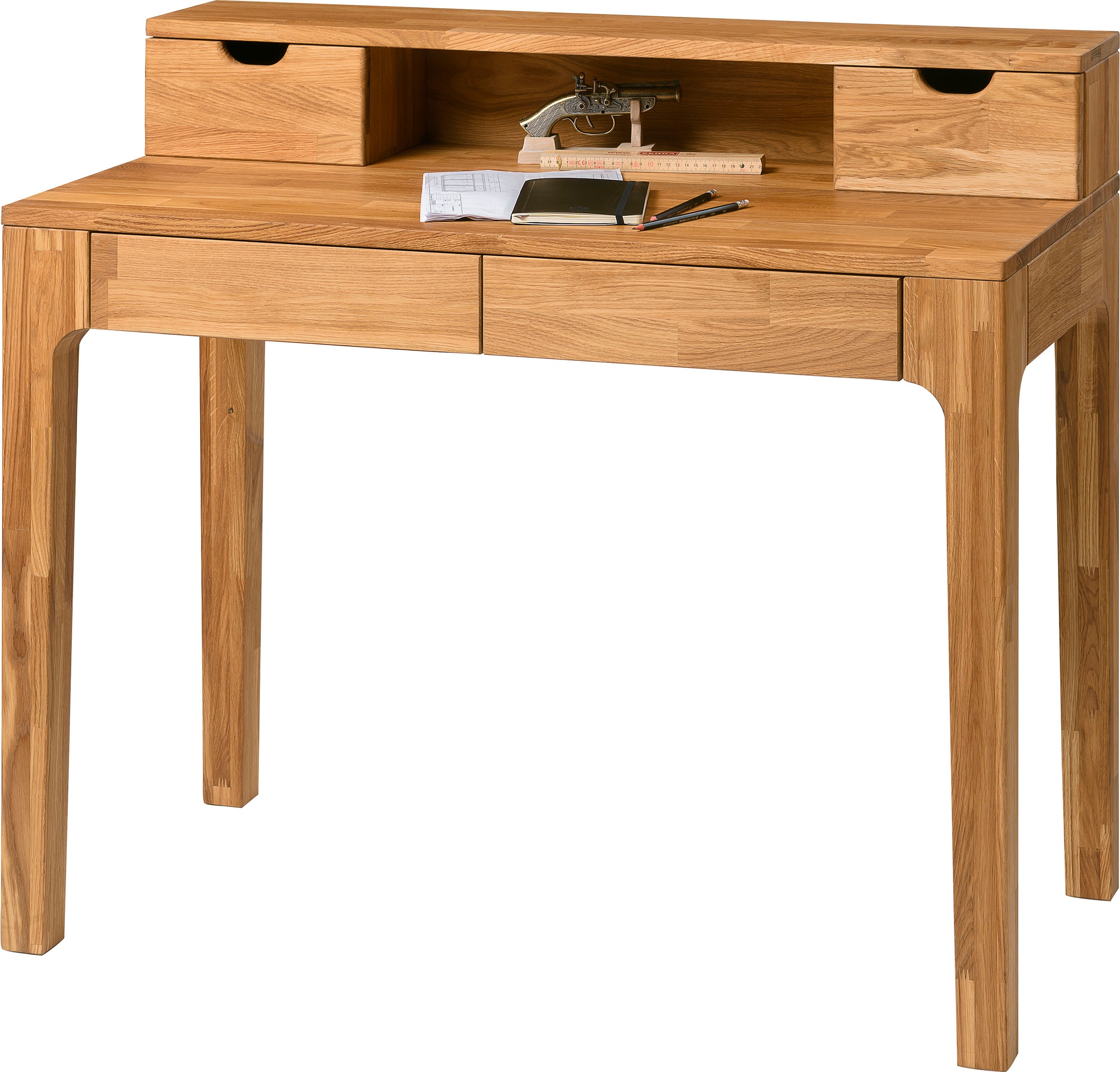 andas Schreibtisch »Marsens«, aus schönem massivem Eichenholz, 4