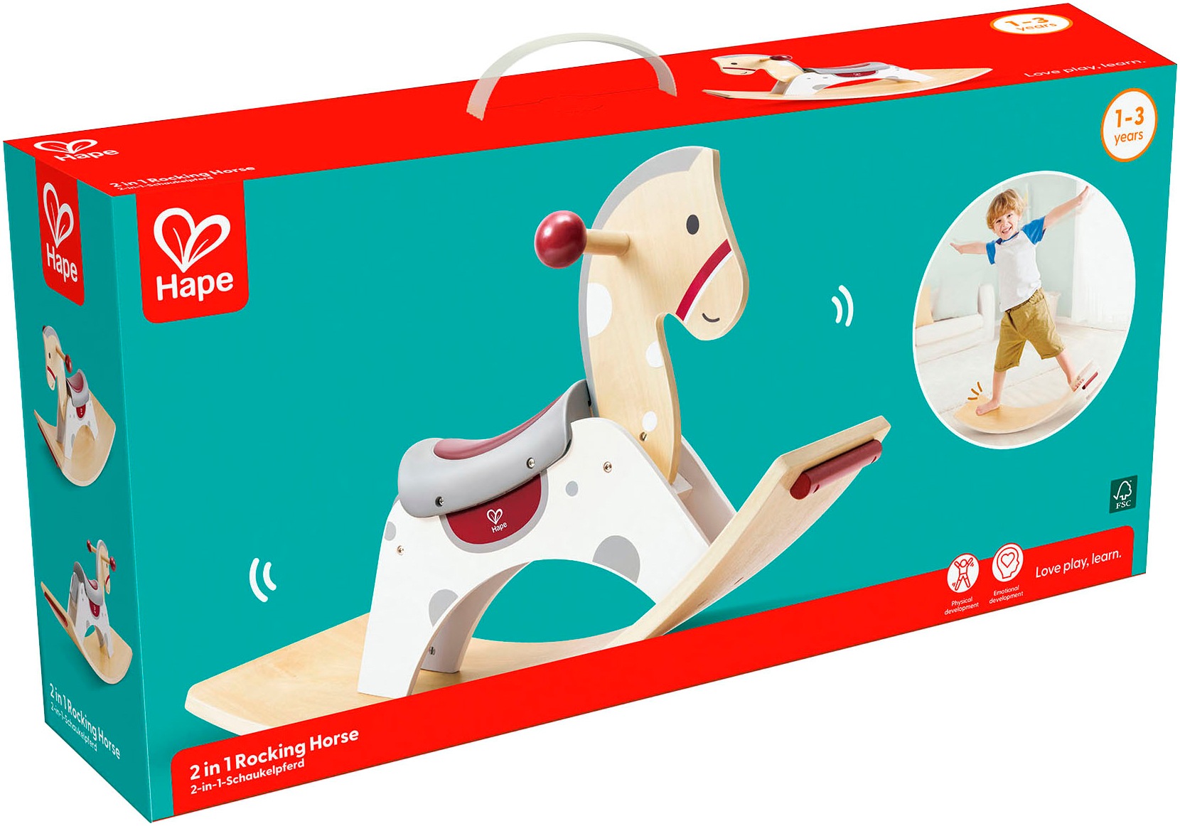 Hape Schaukelpferd »2in1-Schaukelpferd und Balance-Board«