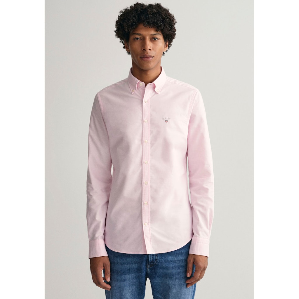 Gant Langarmhemd »Oxford Slim« mit Logostickerei auf der Brust Gant Langarmhemd »Oxford Slim« mit Logostickerei auf der Brust