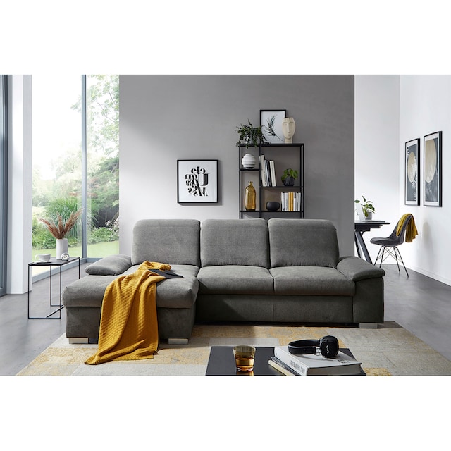 CALIZZA INTERIORS Ecksofa »Moli 2«, Bettkasten, Schlaffunktion,  Kopfteilverstellung, Sitztiefenverstellung | BAUR