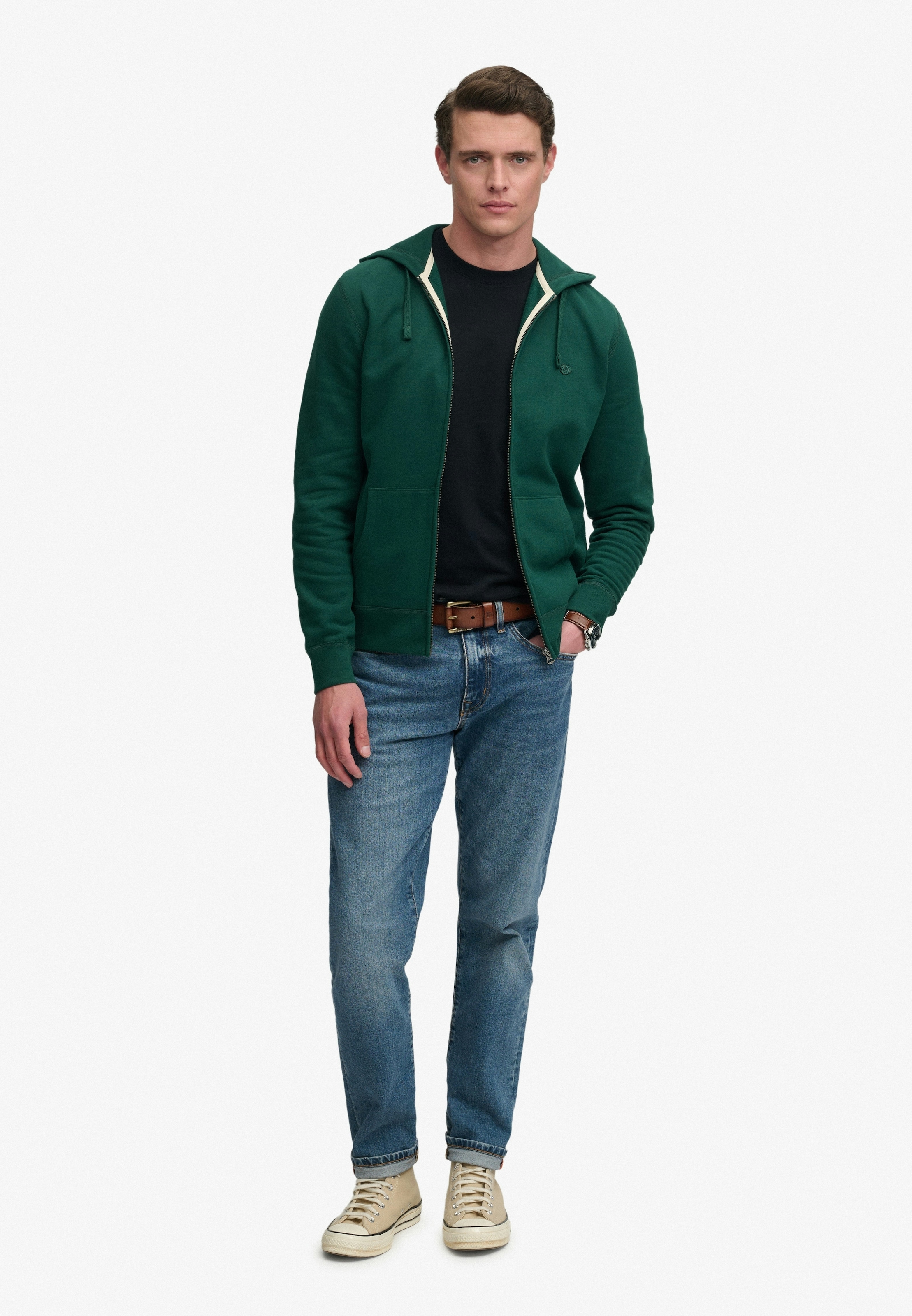 Superdry Kapuzensweatjacke »ESSENTIAL SDCO LOGO ZIPHOOD« Baumwollmischung, regular fit