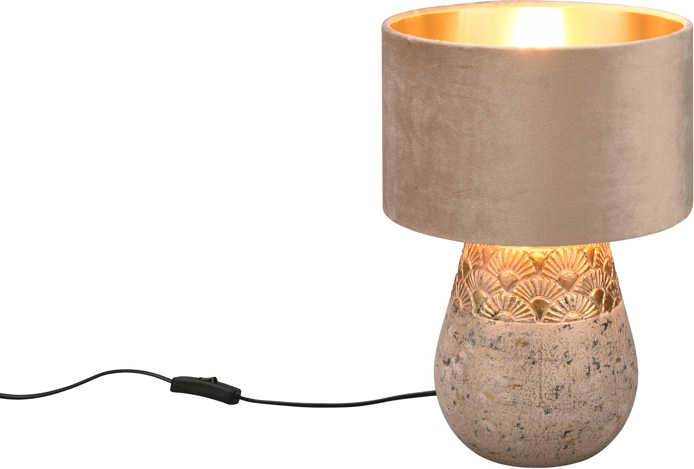 TRIO Leuchten Schreibtischlampe »Kiran«, 1 Tischleuchte Schnurschalter BAUR max exkl Samtschirm flammig-flammig, 60W | mit 1xE27 Keramik bestellen