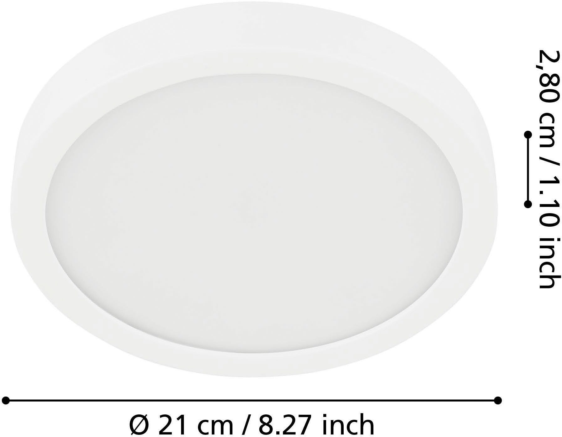 EGLO Aufbauleuchte »Fueva 5 Deckenlampe, Stahl und Kunststoff, Wandlampe, Wohnzimmerlampe« LED-Modul 1 Stk. Warmweiß Aufbauleuchte, Aufbaulampe, Wandleuchte, dimmbar, Deckenlampe, Weiß