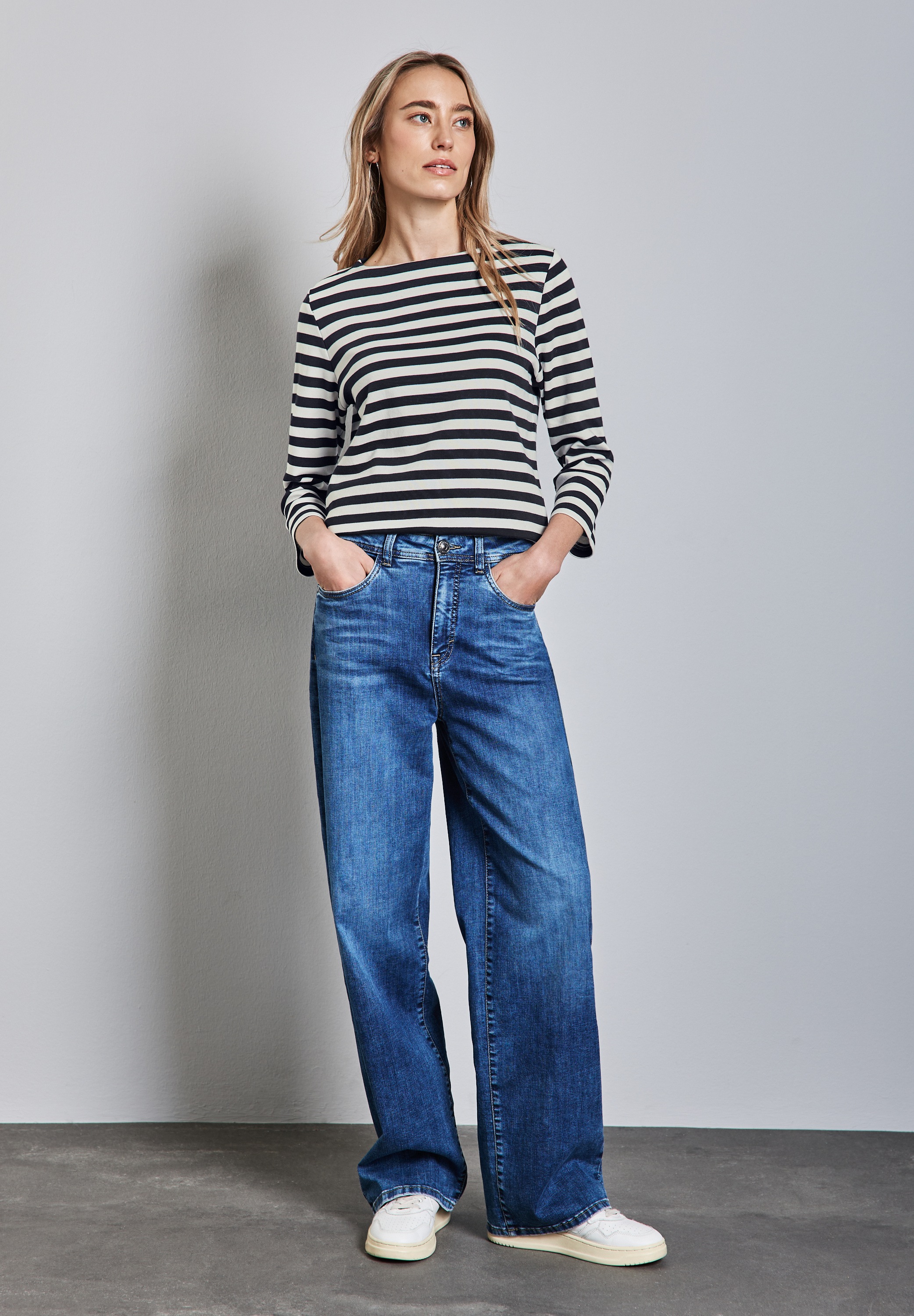 STREET ONE 3/4-Arm-Shirt, aus reiner Baumwolle
