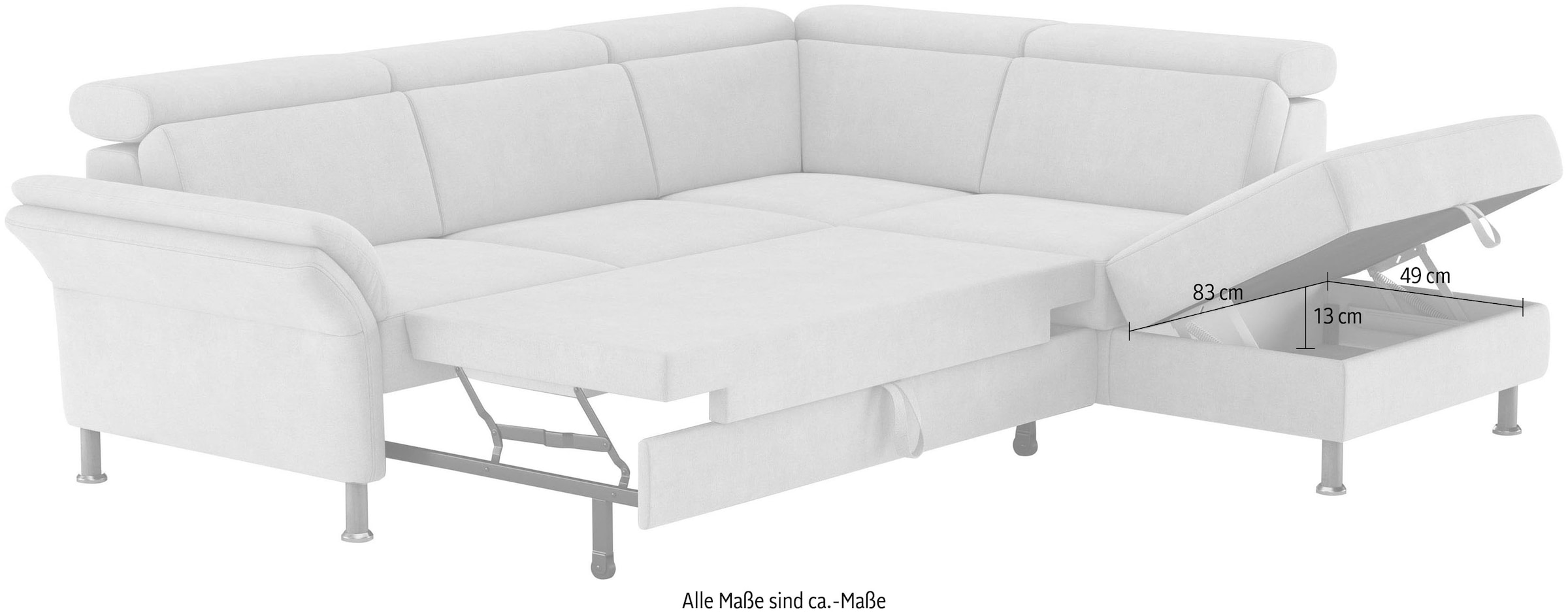 Home affaire Ecksofa »Calypso L-Form«, mit Relaxfunktion motorisch im Sofa 2,5- Sitzer
