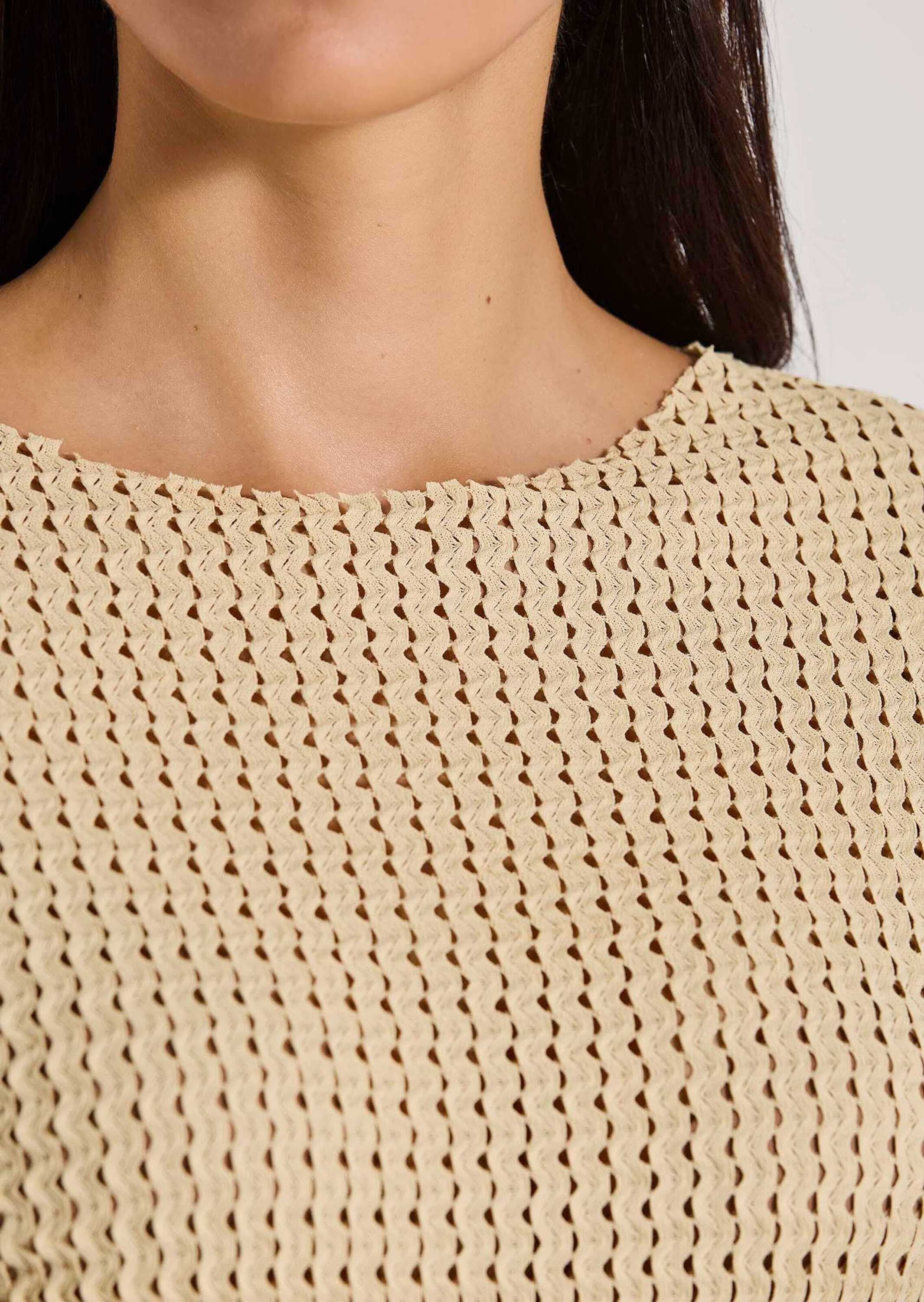 MADELEINE Kurzarmshirt »Shirt Ärmelloses U-Boot-Shirt in Ajour-Optik«