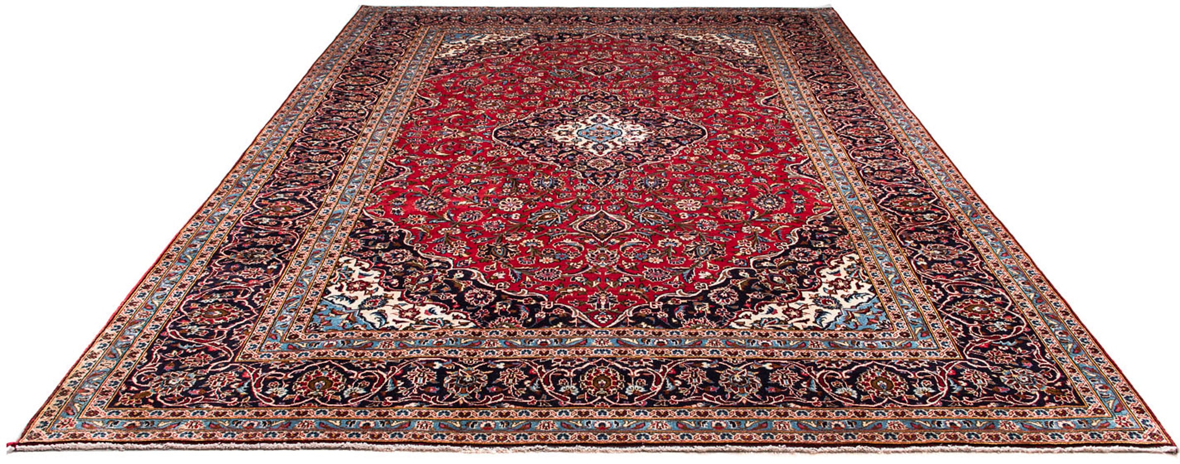 morgenland Orientteppich "Perser - Keshan - 354 x 253 cm - dunkelrot", rechteckig, 10 mm Höhe, Wohnzimmer, Handgeknüpft,