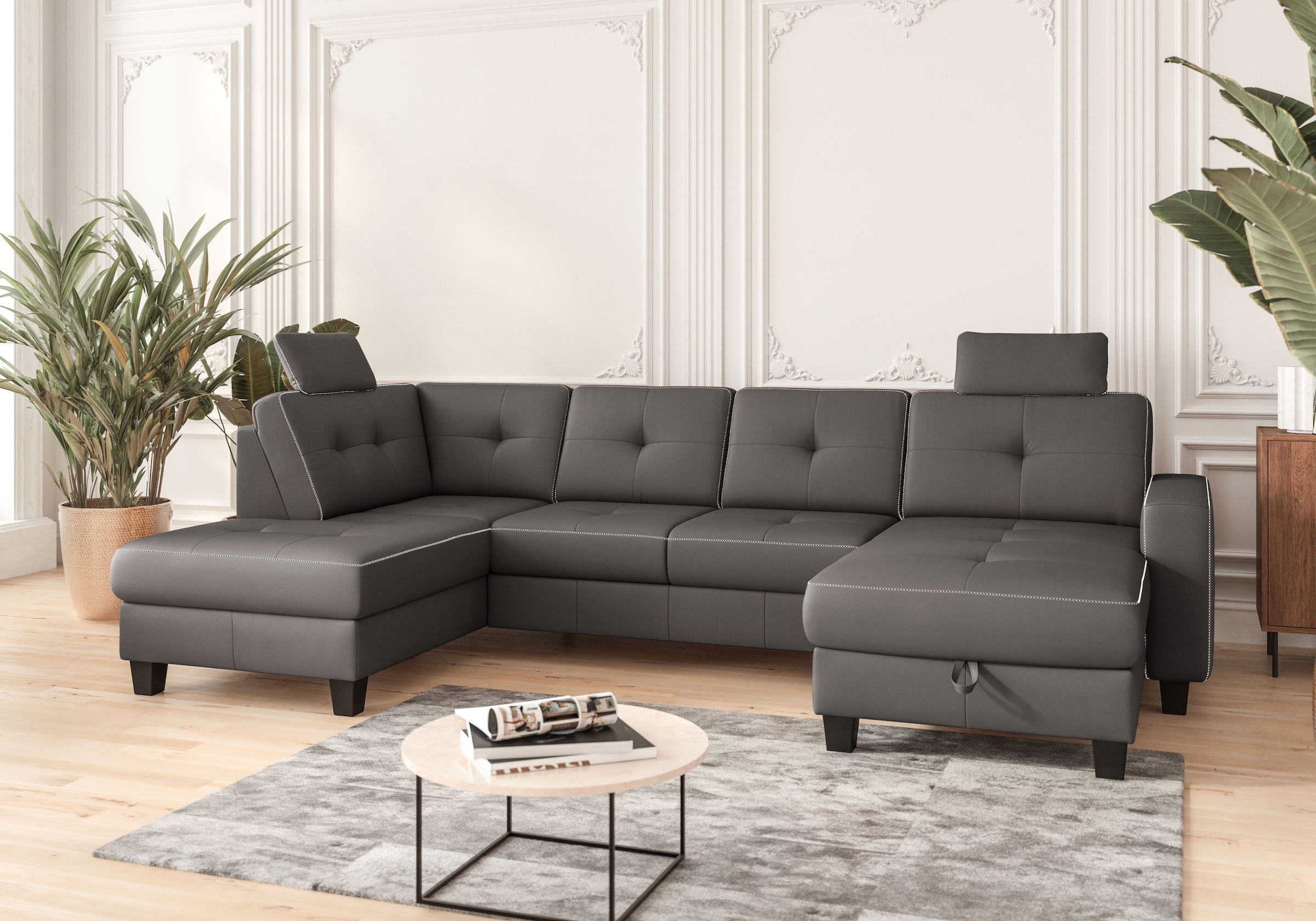 Places of Style Wohnlandschaft »Varese«, wahlweise mit Bettfunktion und Bettkasten
