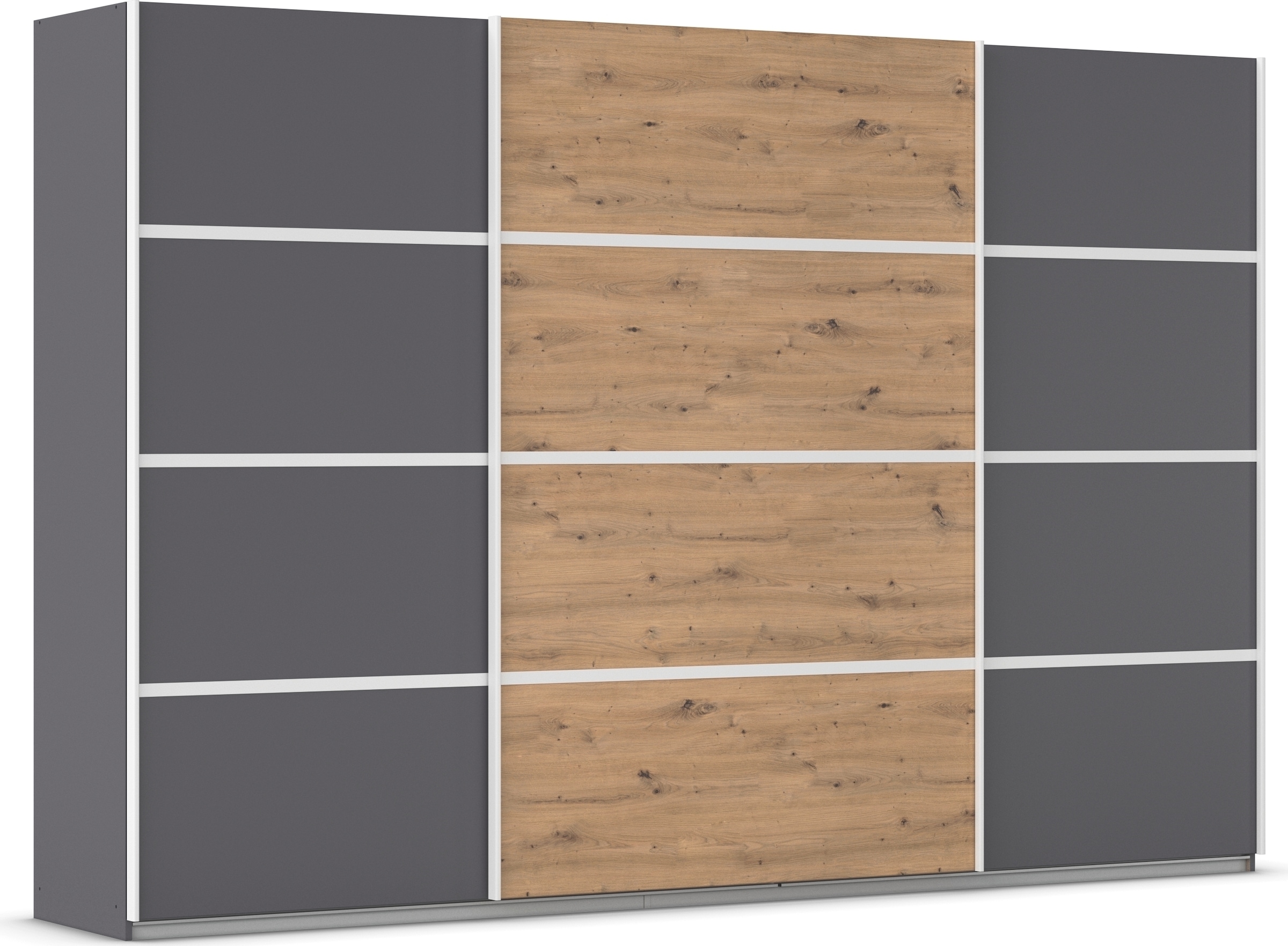 Kleiderschrank RAUCH, B:315cm H:210cm T:62cm, grau, Holzwerkstoff, Kinderzimmer, Schränke, "Schwebetürenschrank OTTO ́s Choice Garderobe Schrank TOP