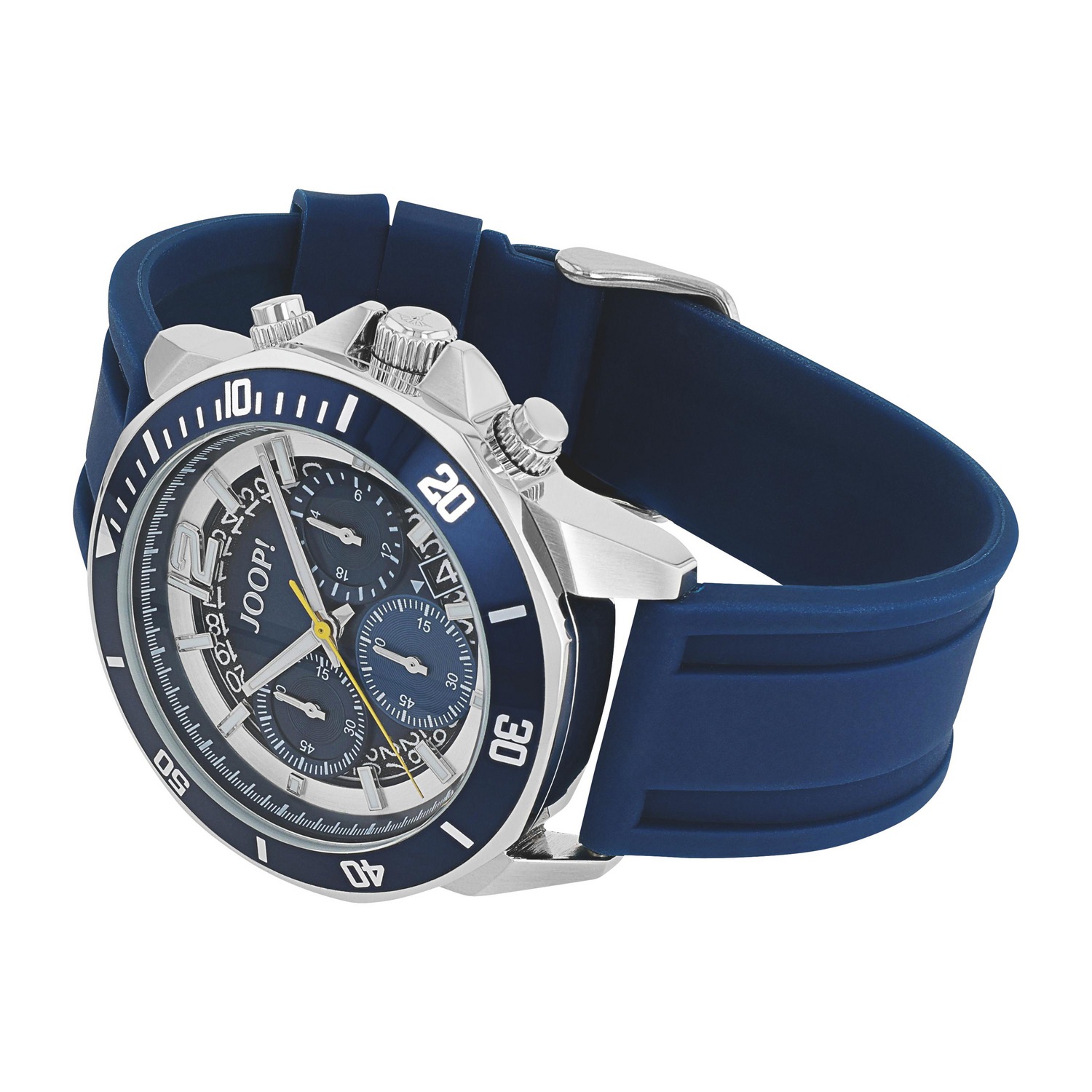 JOOP! Chronograph Quarzuhr, Armbanduhr, Herrenuhr, Silikonarmband, analog, Jahr, Monat