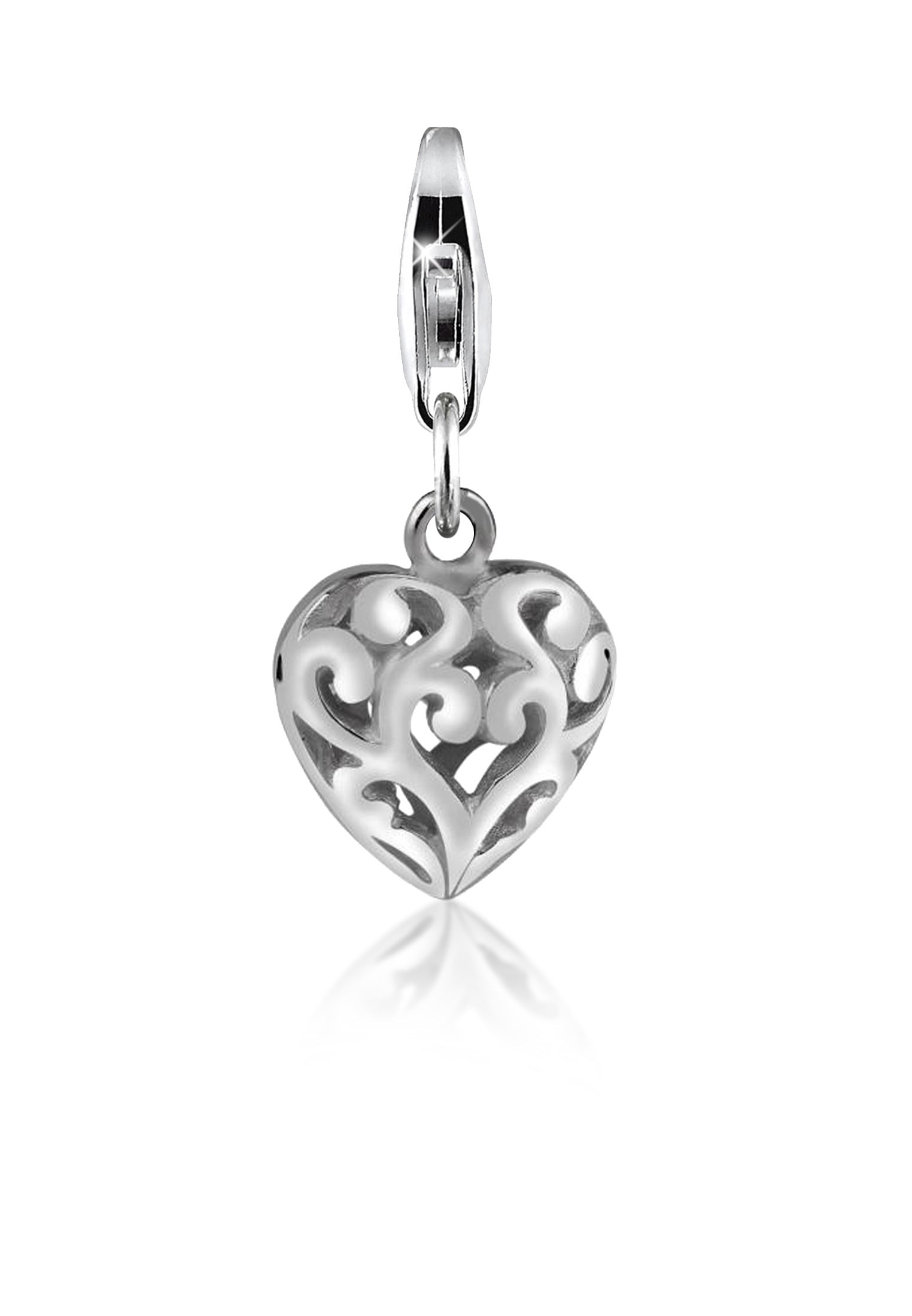 Charm-Einhänger »Herz Ornament Anhänger Love liebe 925 Silber«