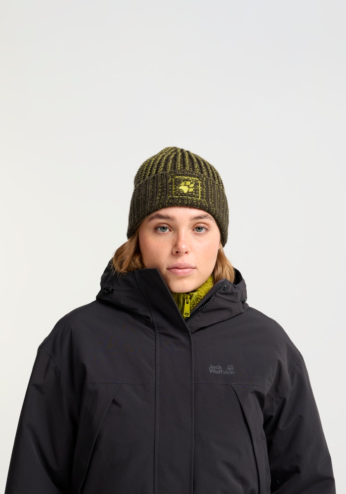 Jack Wolfskin Beanie »BADGE PAW BEANIE« Strickbeanie, warm, weich