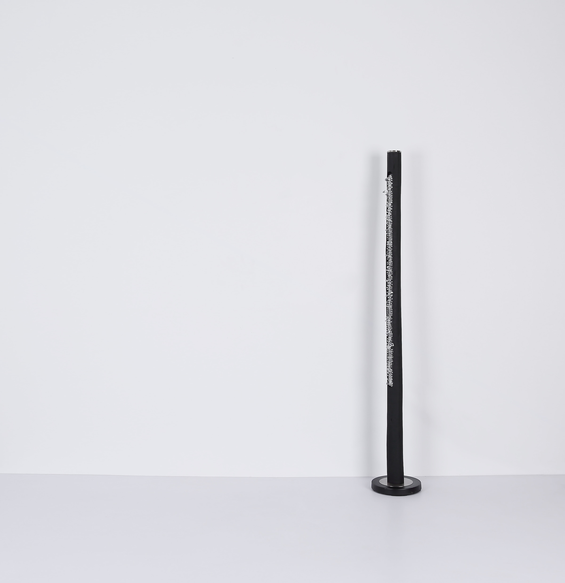 GLOBO LIGHTING Stehlampe »FELICITAS« LED-Modul 1 Stk. Warmweiß Schwarze Stehleuchte mit Holz schwarz, Acrylkristalle, dimmbar LED 20W