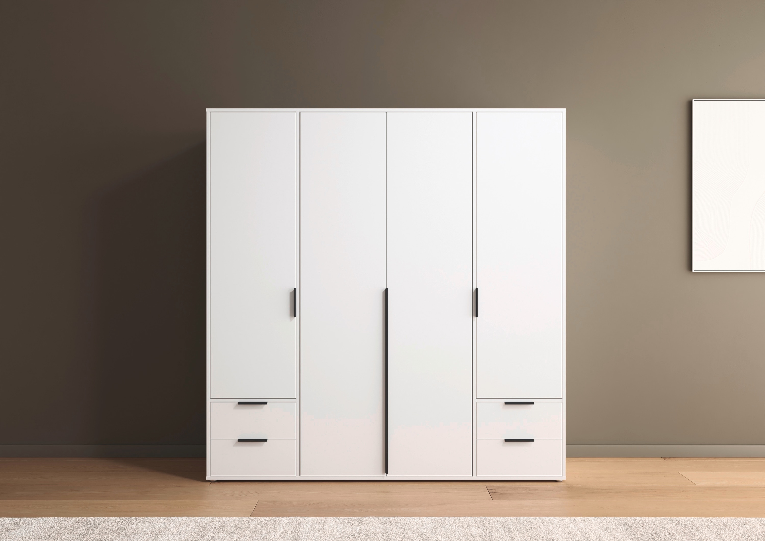 rauch "Kleiderschrank Schrank Garderobe Wäscheschrank NAGATA viel Stauraum" in 3 verschiedenen Ausstattungen BASIC/CLASSIC/PREMIUM, mit Schubladen sowie Stangengriffen TOPSELLER MADE IN GERMANY