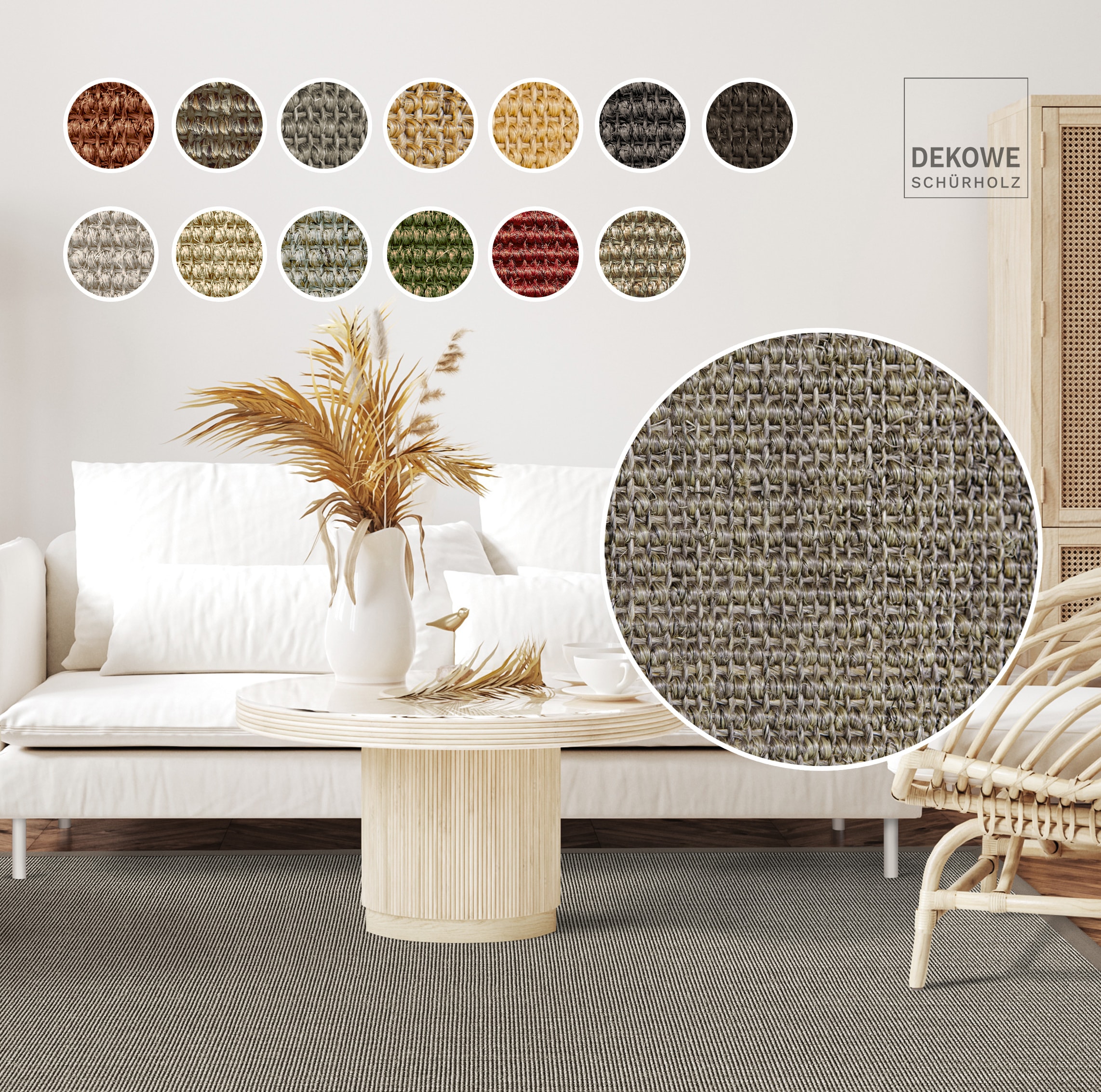 Dekowe Sisalteppich "Mara S2 mit Bordüre" rechteckig 5 mm Höhe Flachgewebe, günstig online kaufen