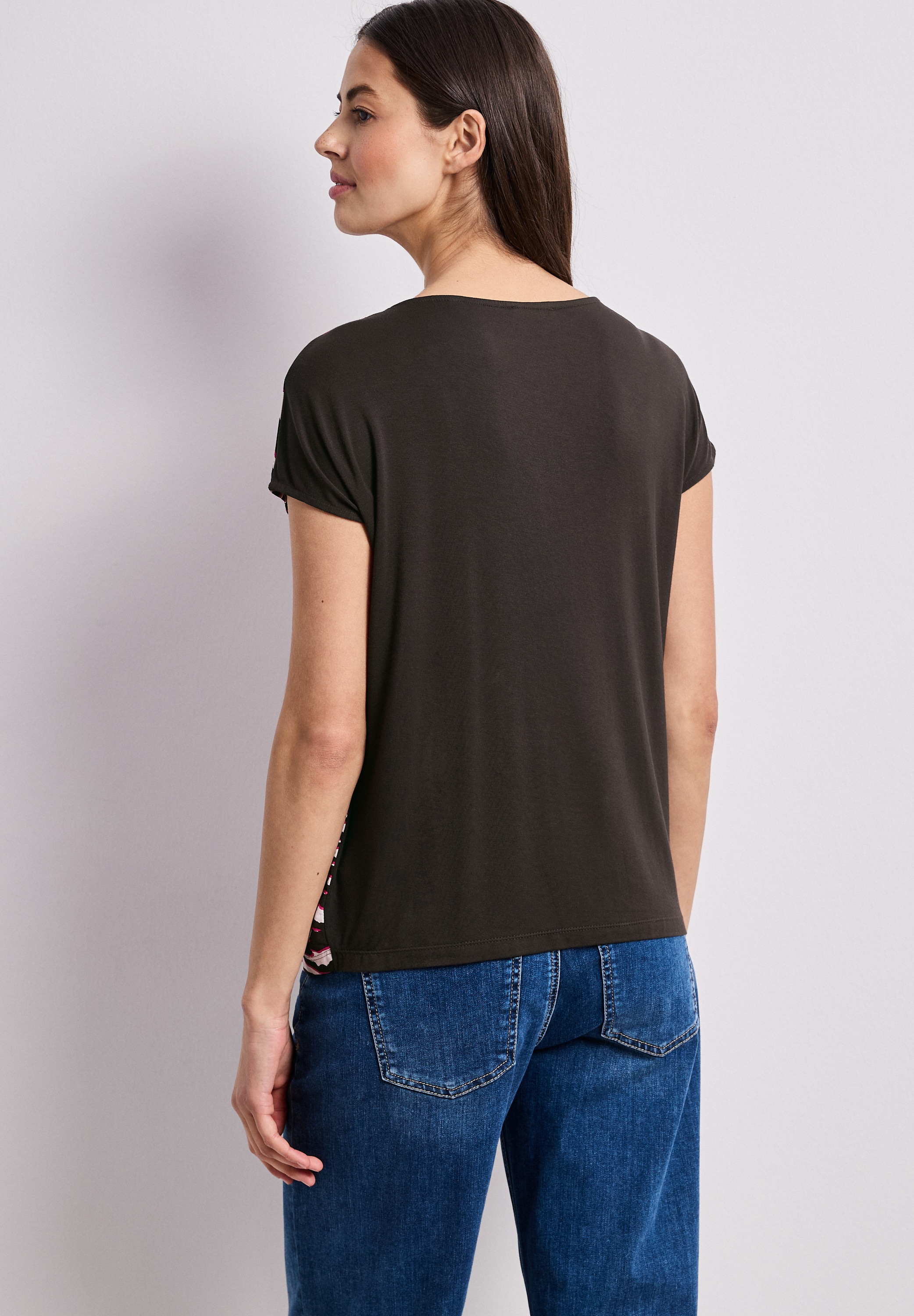 STREET ONE Shirttop Sommershirt mit Front im Animal-Look