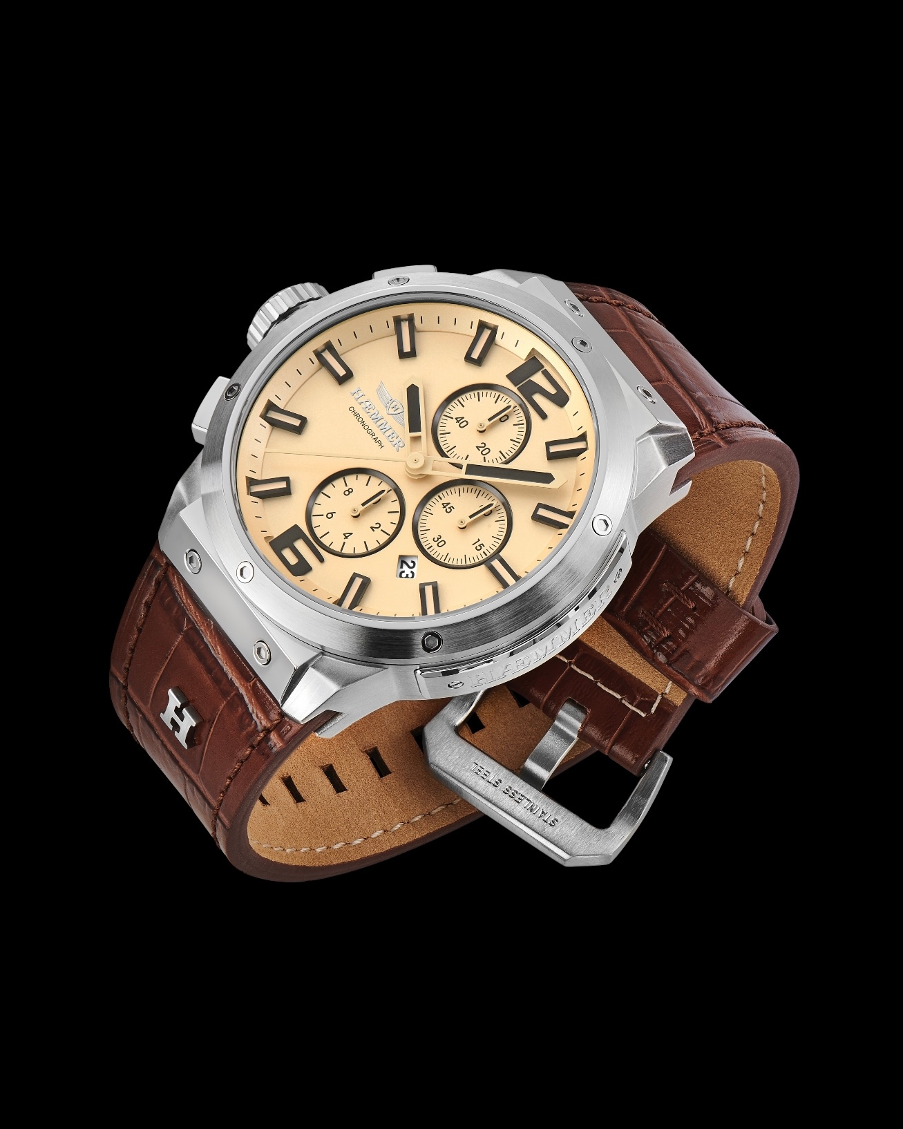 HAEMMER GERMANY Chronograph Quarzuhr, Armbanduhr, Herrenuhr, analog, Tag, Stoppfunktion