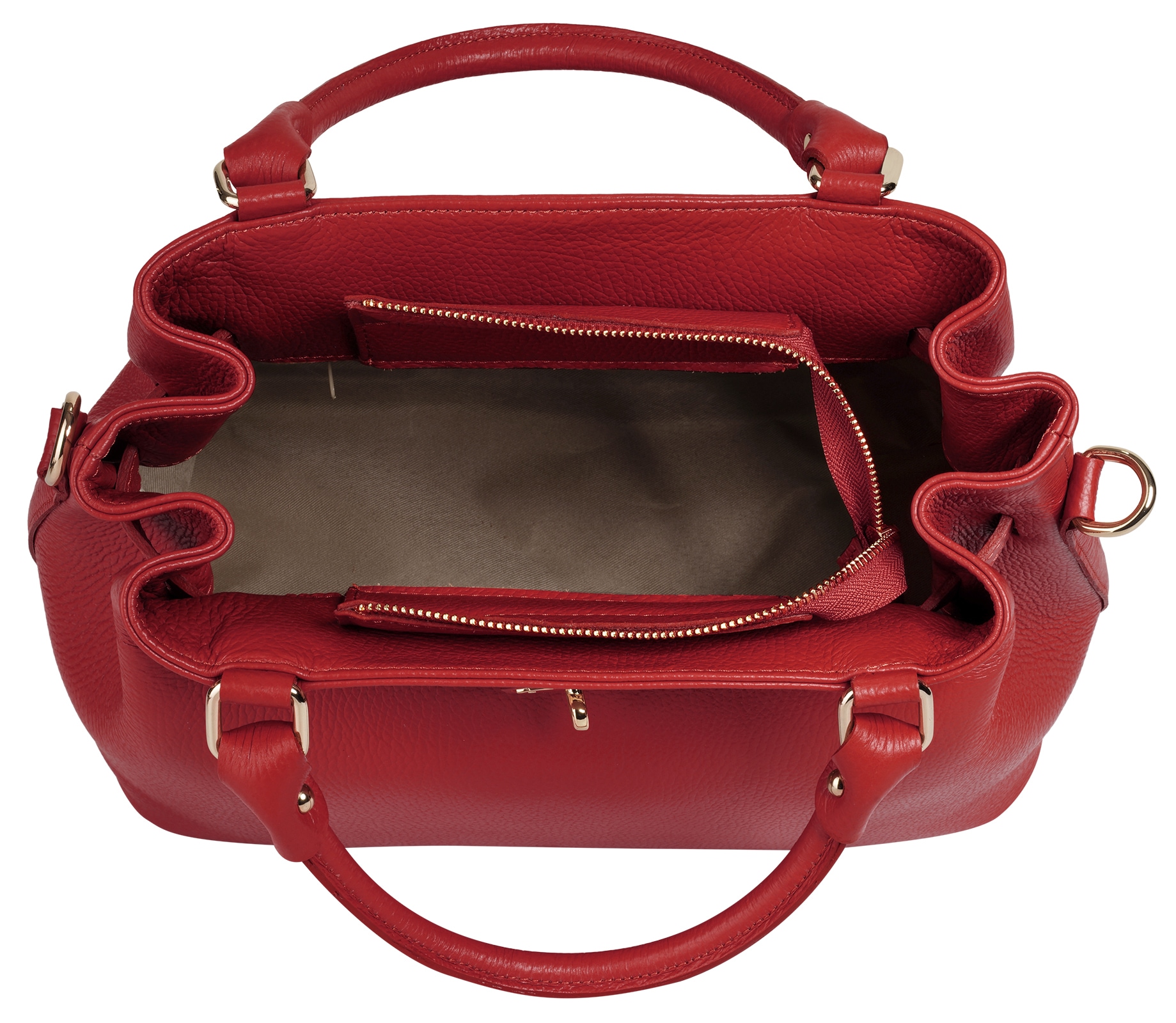 Samantha Look Henkeltasche, echt Leder, Made in Italy, geräumige Henkeltasche mit Smartphonefach