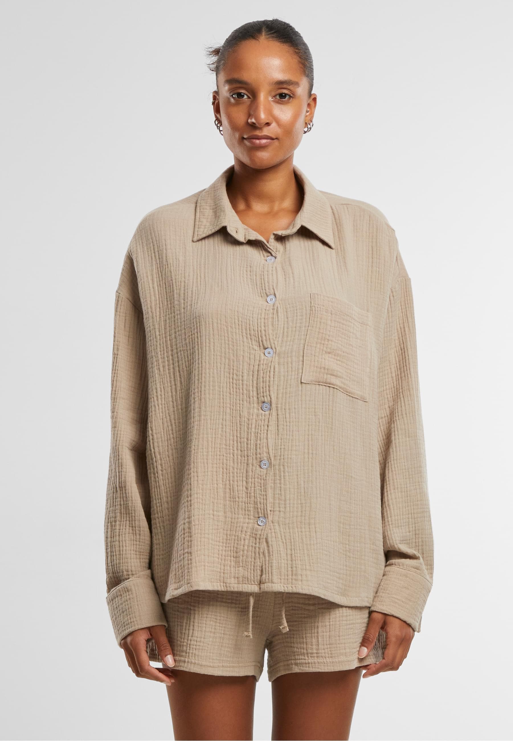 URBAN CLASSICS Klassische Bluse »Urban Classics Ladies Oversized Musselin Blouse«