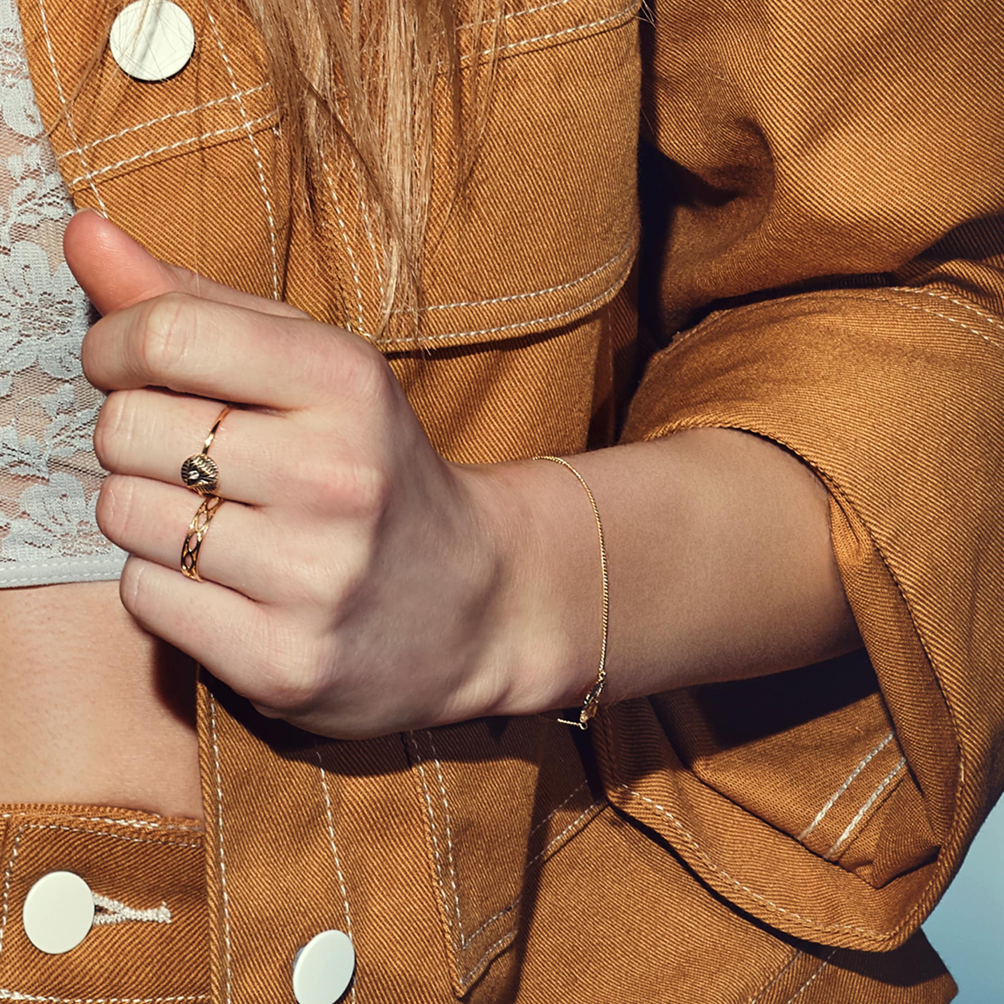 CAÏ Fingerring »925 Sterling Silber vergoldet Zirkonia«