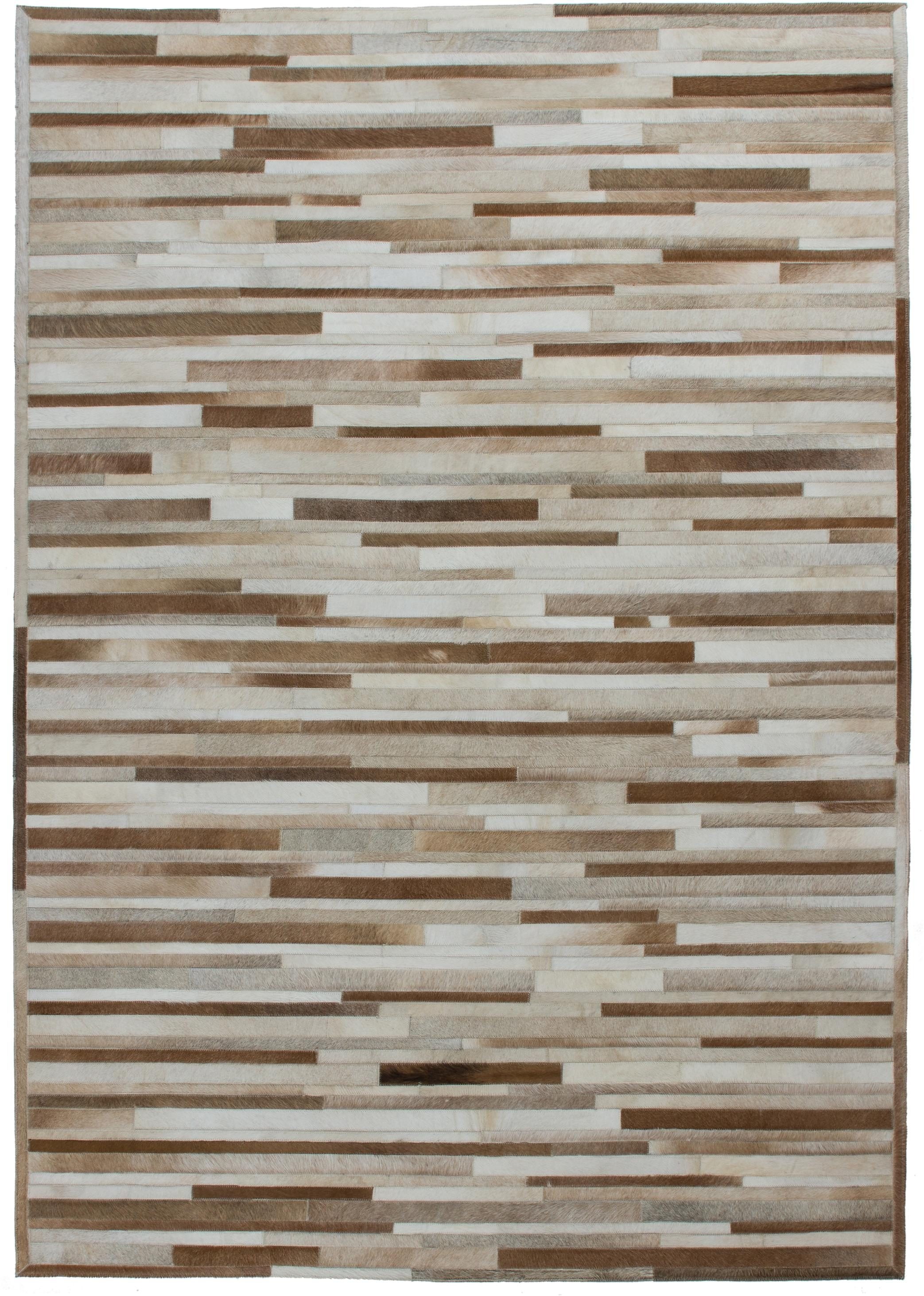 Kayoom Fellteppich »Lavish 110«, rechteckig, 8 mm Höhe, Patchwork-echtes Leder-Fell, Wohnzimmer