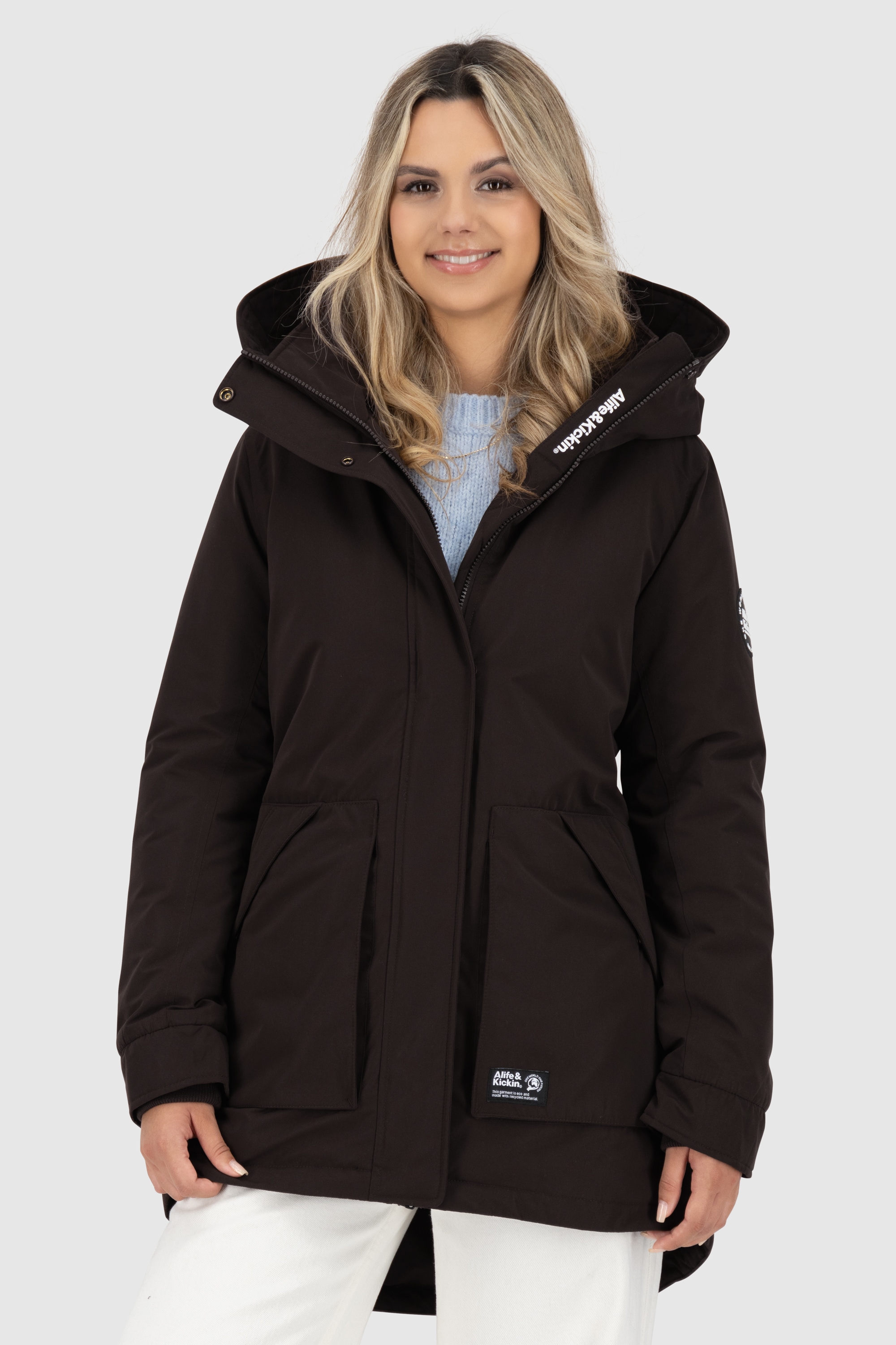 Alife & Kickin Winterjacke »Damen FloraAK A«, mit Kapuze, Gefütterte Winterjacke mit kuscheligem Innenfell und großer Kapuze