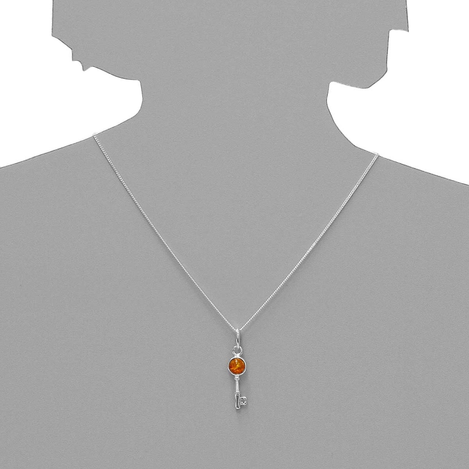 OSTSEE-SCHMUCK Kette mit Anhänger »- Schlüssel - Silber 925/000 - Bernstein«