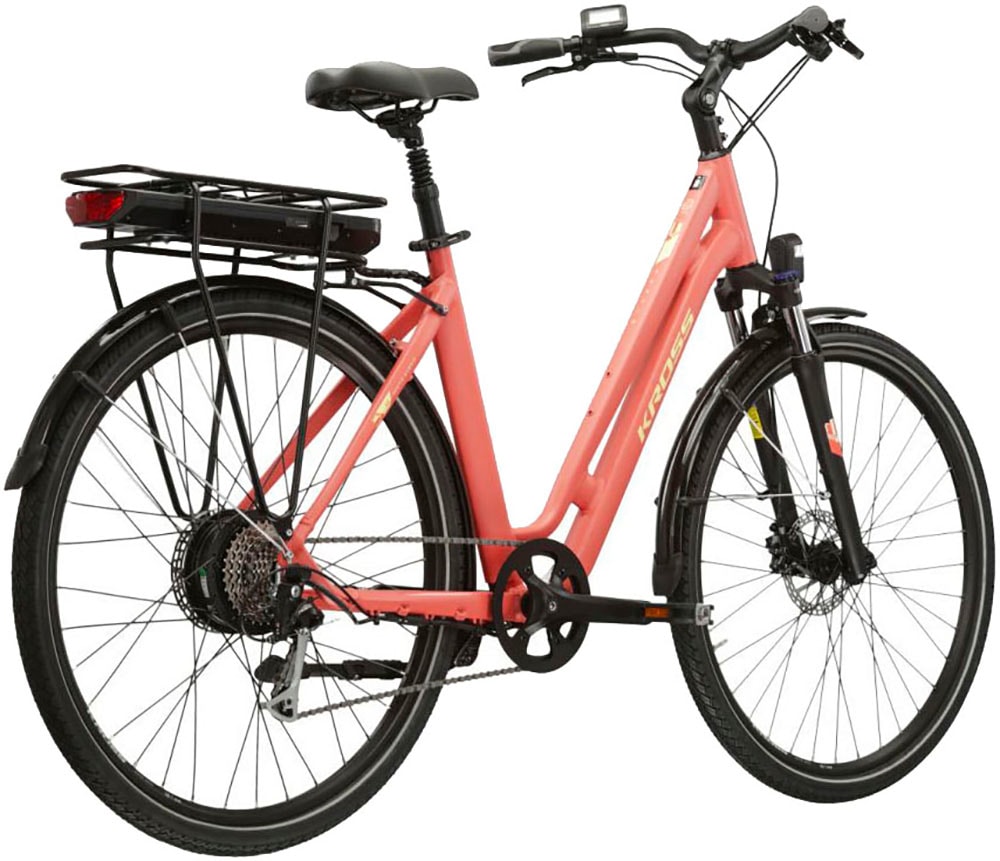 Kross E-Bike »E-Citybike Sentio Hybrid 2.0 28 Zoll orange«, 9 Gang, Shimano, Alivio T4000, Heckmotor 250 W