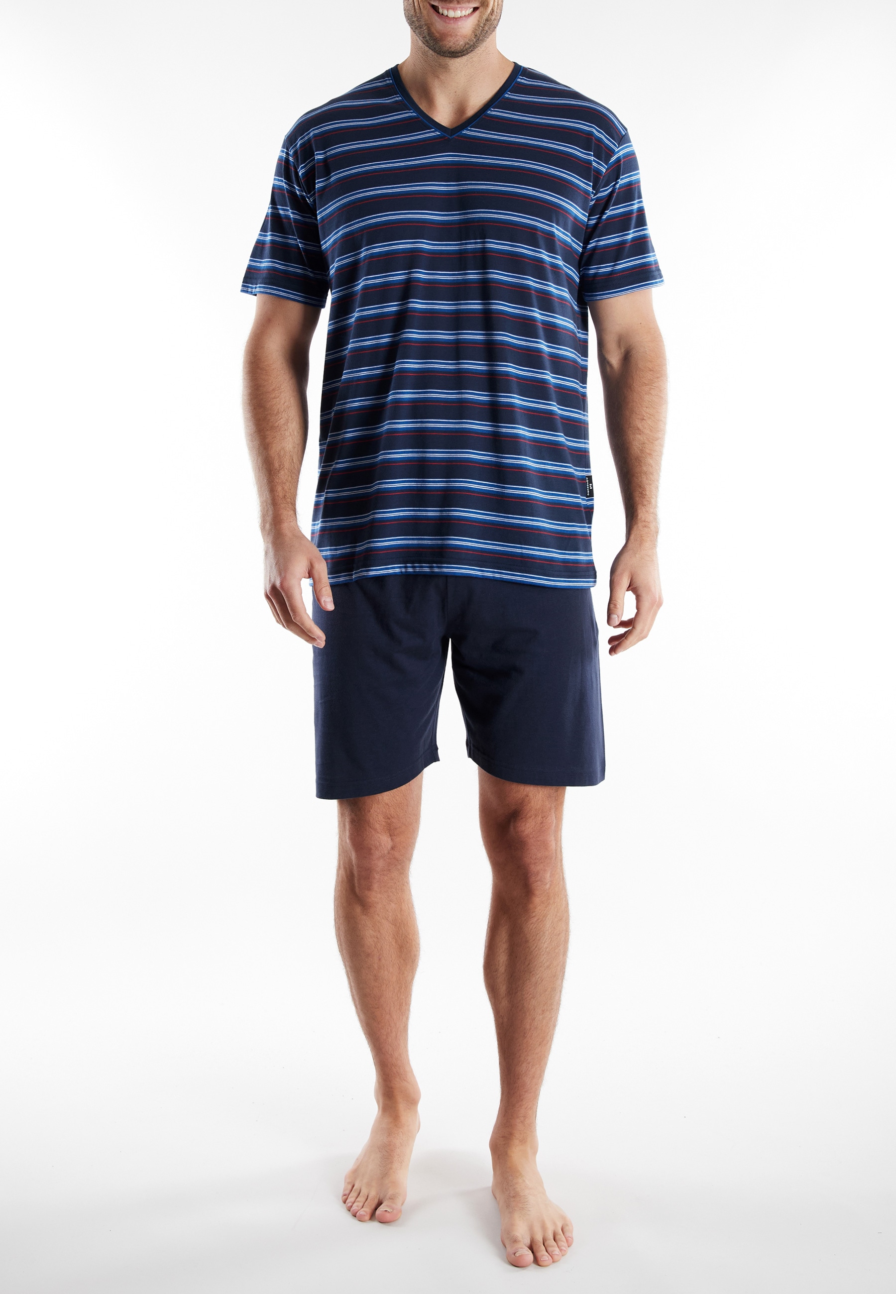 GÖTZBURG Shorty »Midtown« gestreift, kurz, V-Ausschnitt, Baumwollmix