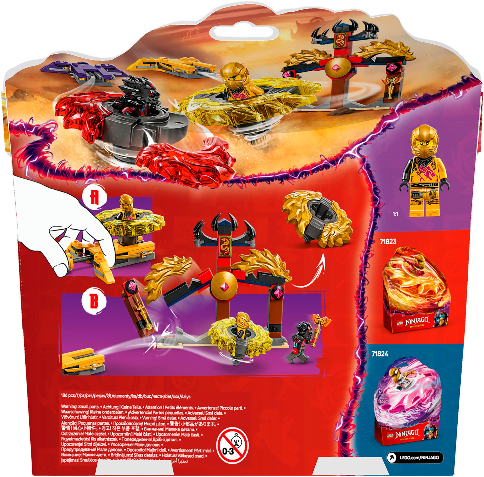 LEGO® Konstruktionsspielsteine »Drachen-Spinjitzu Battle Pack (71826), LEGO Ninjago«, (186 St.), Made in Europe