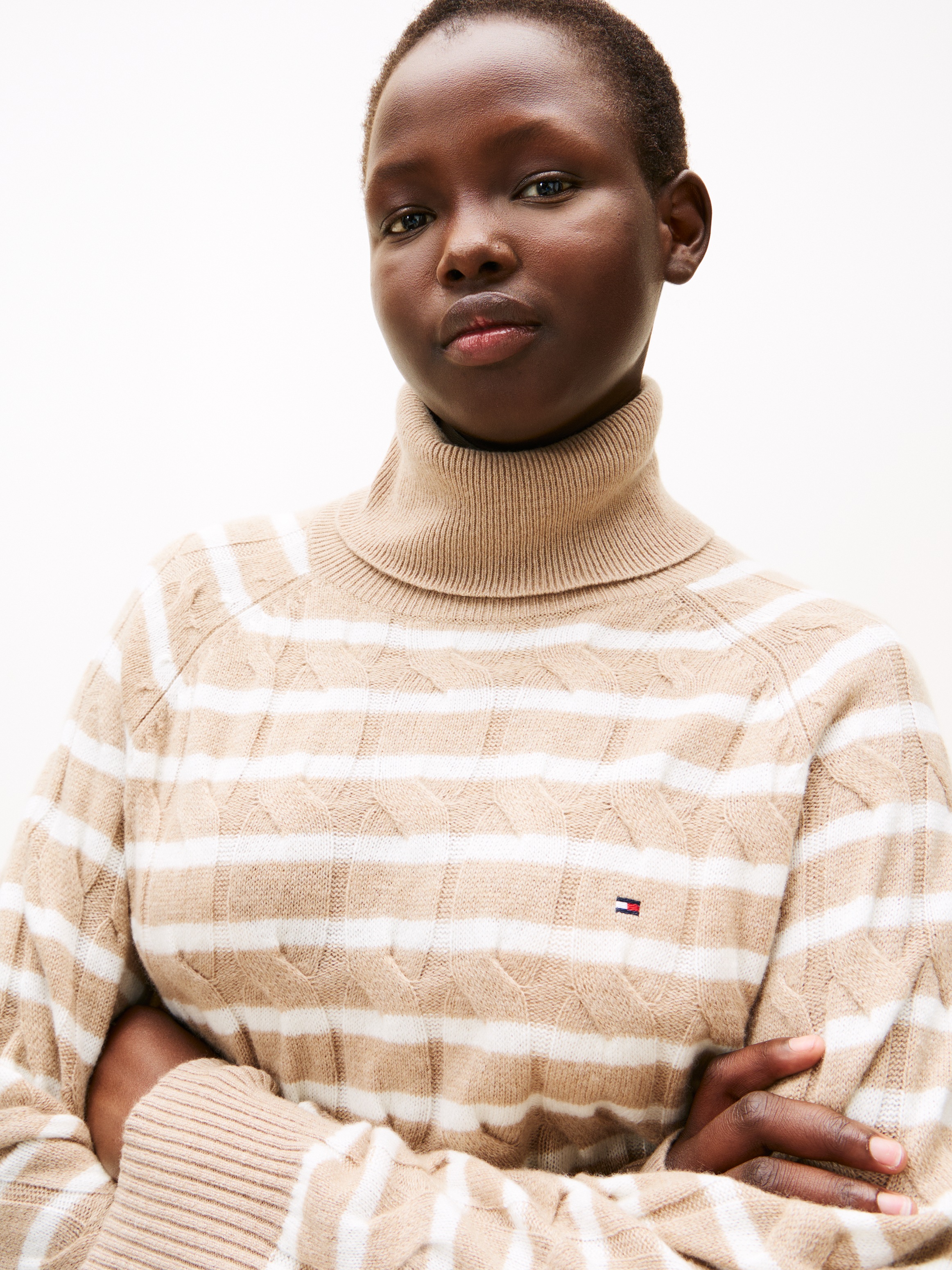 Tommy Hilfiger Curve Rollkragenpullover "CRV SOFT WOOL CABLE ROLL-NK SWT", günstig online kaufen