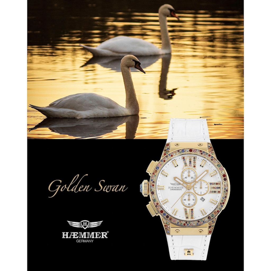 HAEMMER GERMANY Chronograph »GOLDEN SWAN, E-037«, Armbanduhr, Quarzuhr, Damenuhr