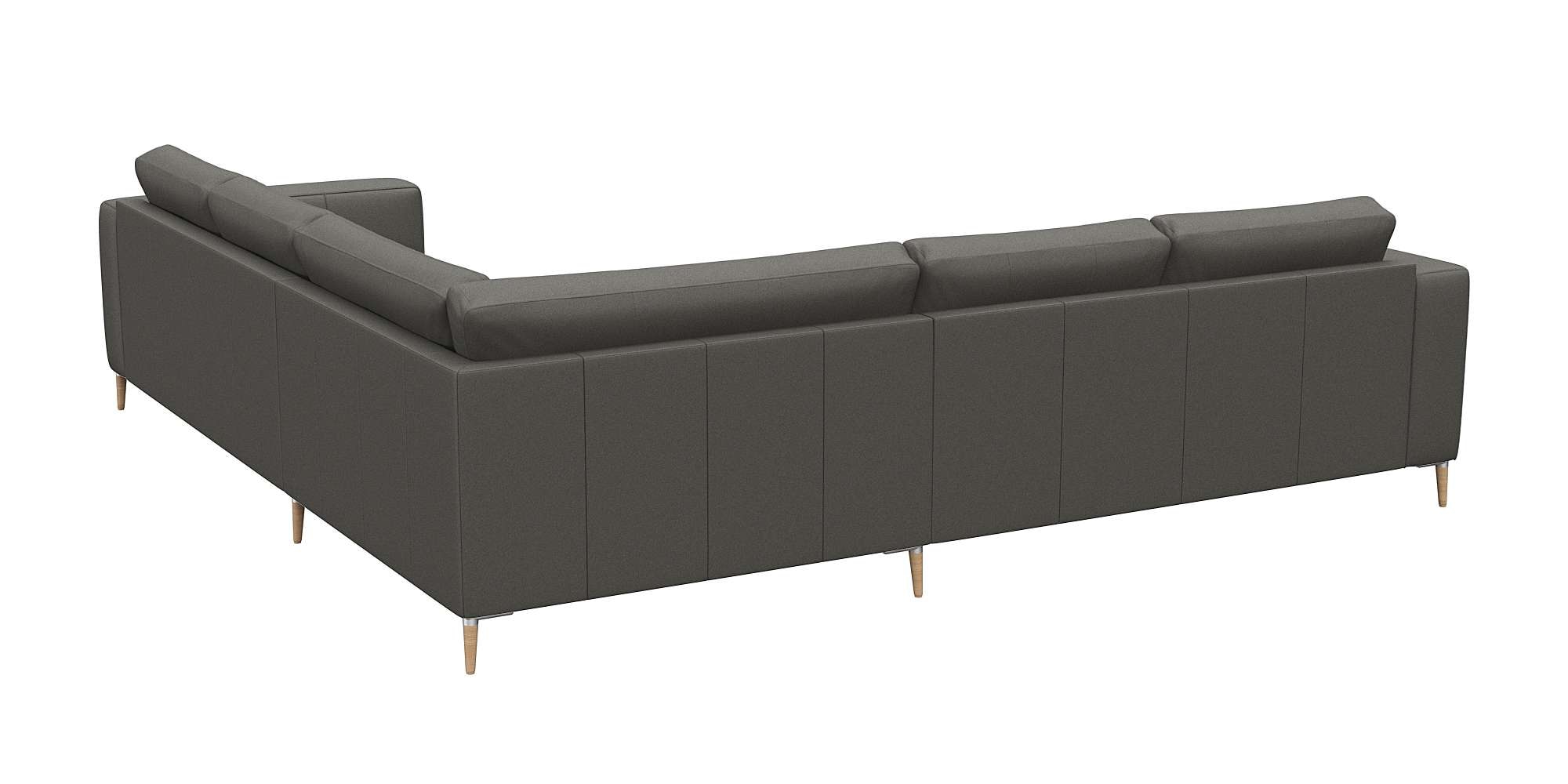 FLEXLUX Ecksofa »Fiore, gleichschenklig, super Sitzkomfort durch Kaltschaum im Sitz«, breite Armlehnen, Füße Alu+ Eiche, L-Form