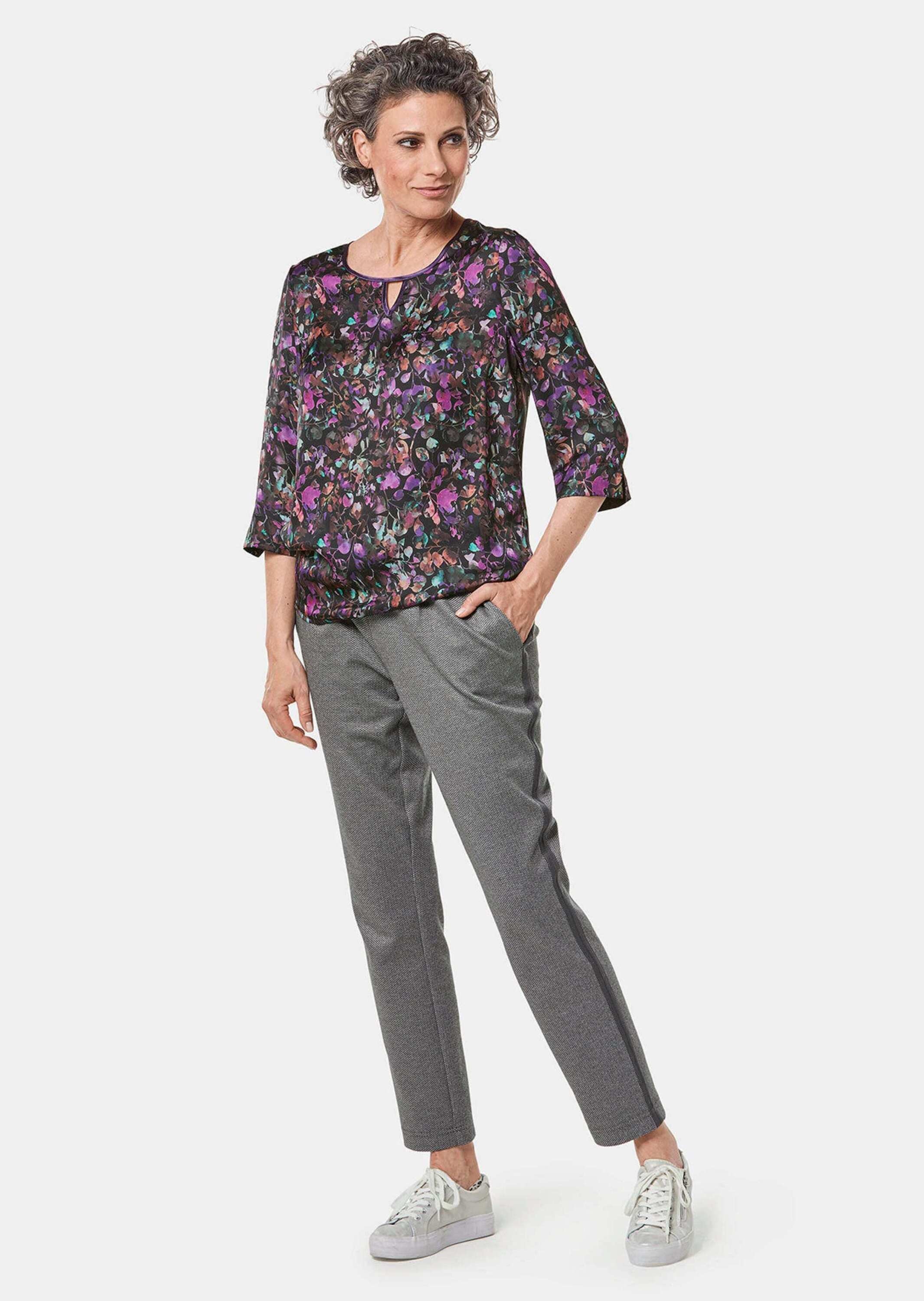 GOLDNER Druckbluse "Kurzgröße Seidig fließende Druckbluse" günstig online kaufen