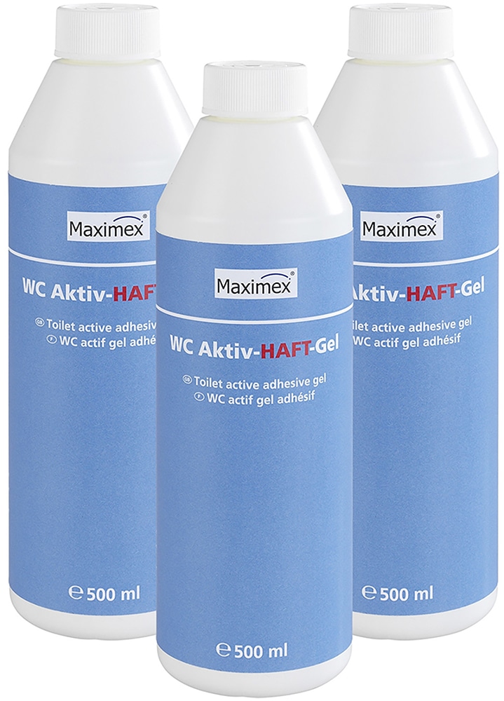 Maximex WC-Reiniger "Aktiv-Haftgel" 3x500 ml, flüssiger WC-Reiniger für hyg günstig online kaufen