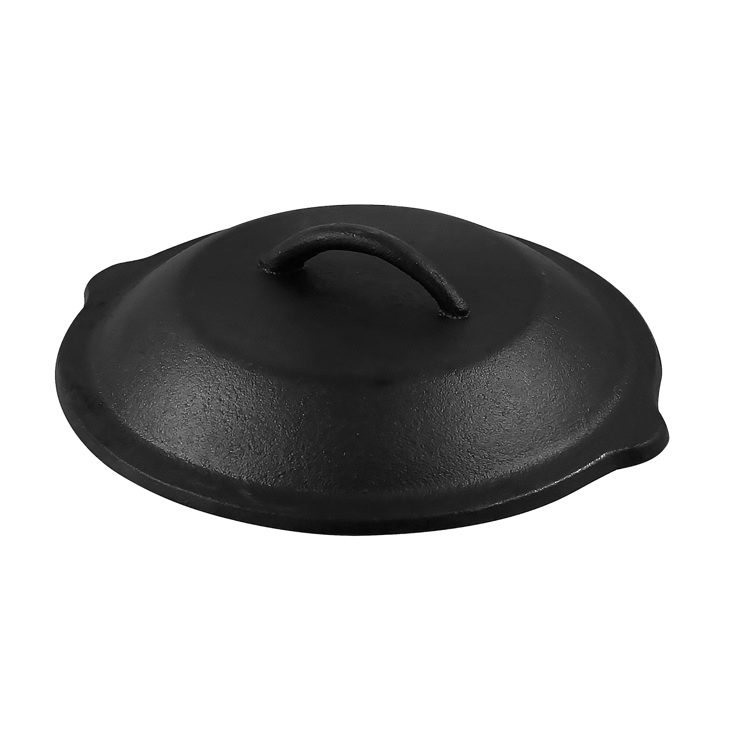Deckel MICHELANGELO "PARILLA für Stielpfanne, Durchmesser: 20 cm, Gusseisen", schwarz, H:5,2cm L:20,8cm Ø:20cm, Gusseisen, Deckel, mit perfektem Sitz und dampfdicht für aromatisches Garen