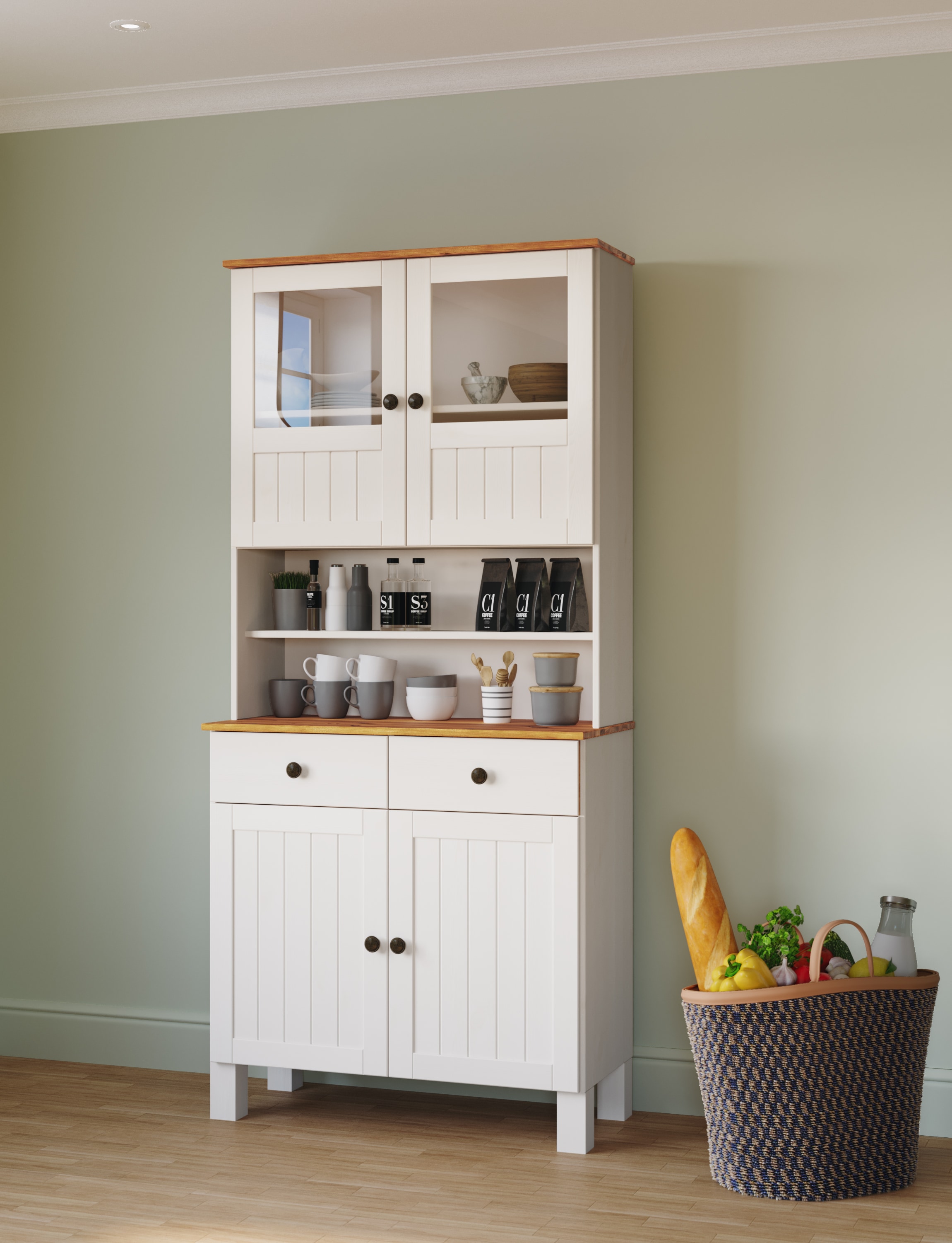 Home affaire Küchenbuffet »Alby2«, Mit Metallgriffen, Breite 85 cm