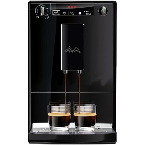 Melitta Kaffeevollautomat »Solo® E950-201, schwarz«, Perfekt für Café crème & Espresso, nur 20cm breit