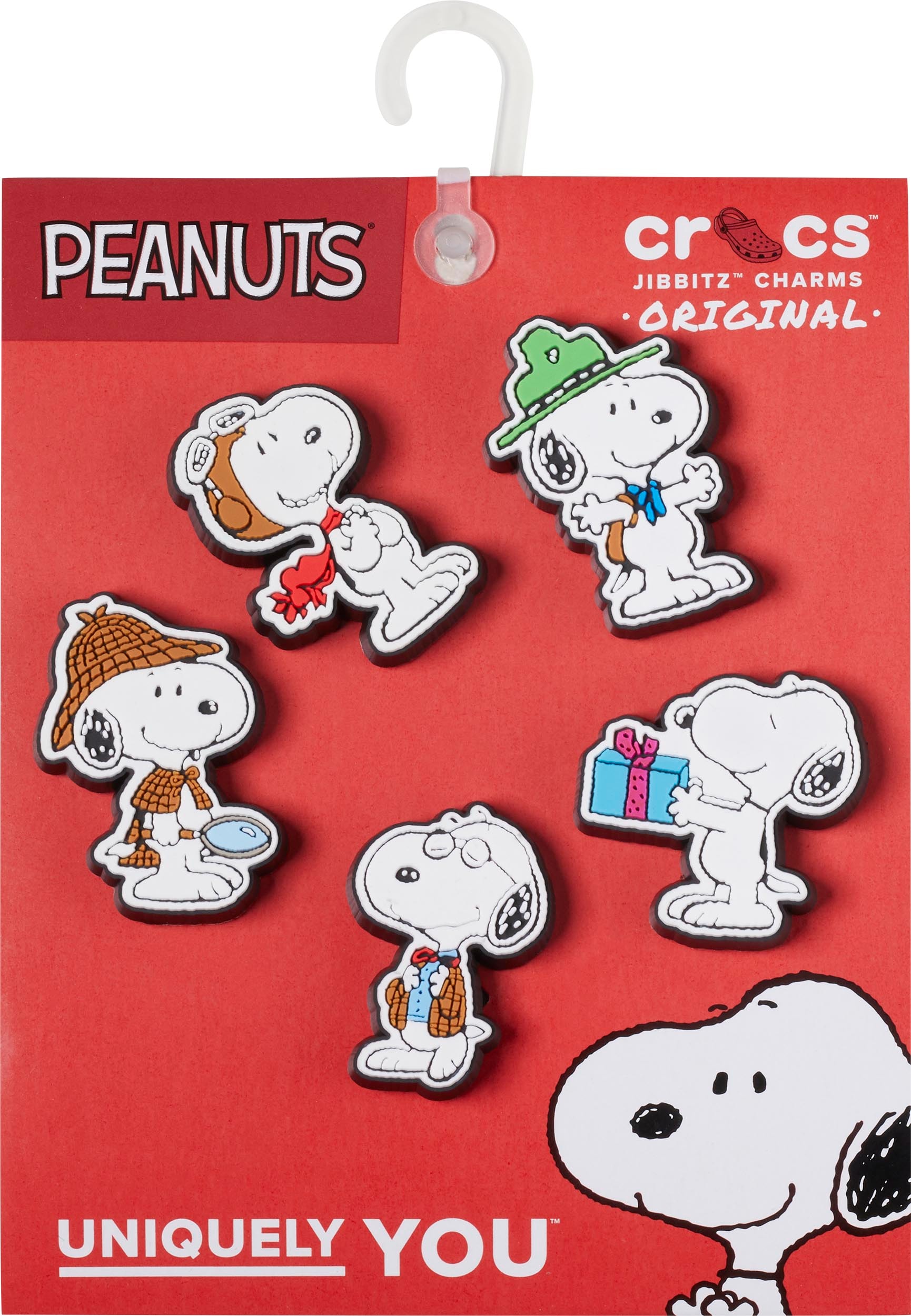 Crocs Schuhanstecker »Jibbitz™ Peanuts«, (Set, 5 tlg., Kein Spielzeug. Nicht für Kinder unter 3 Jahren geeignet), Charm, Anstecker, Set mit Snoopy Motiv