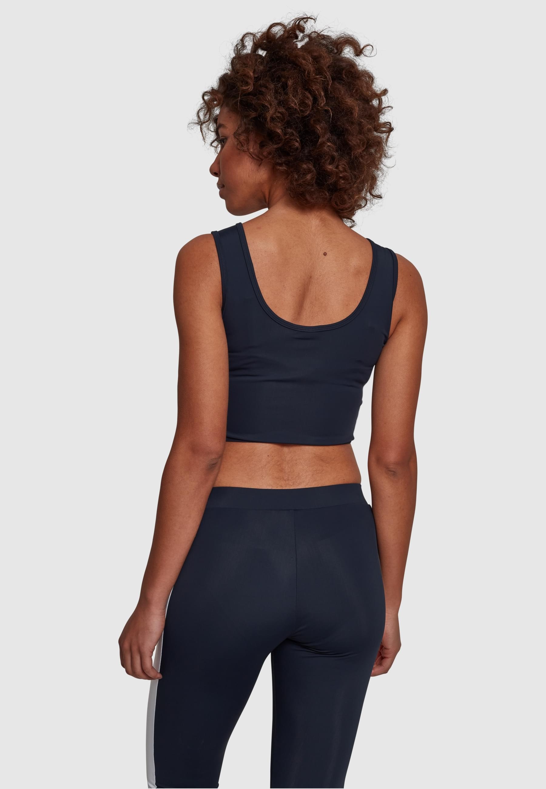 URBAN CLASSICS Muskelshirt »Urban Classics Damen Ladies Side Stripe Cropped Zip Top«, (1 tlg.)