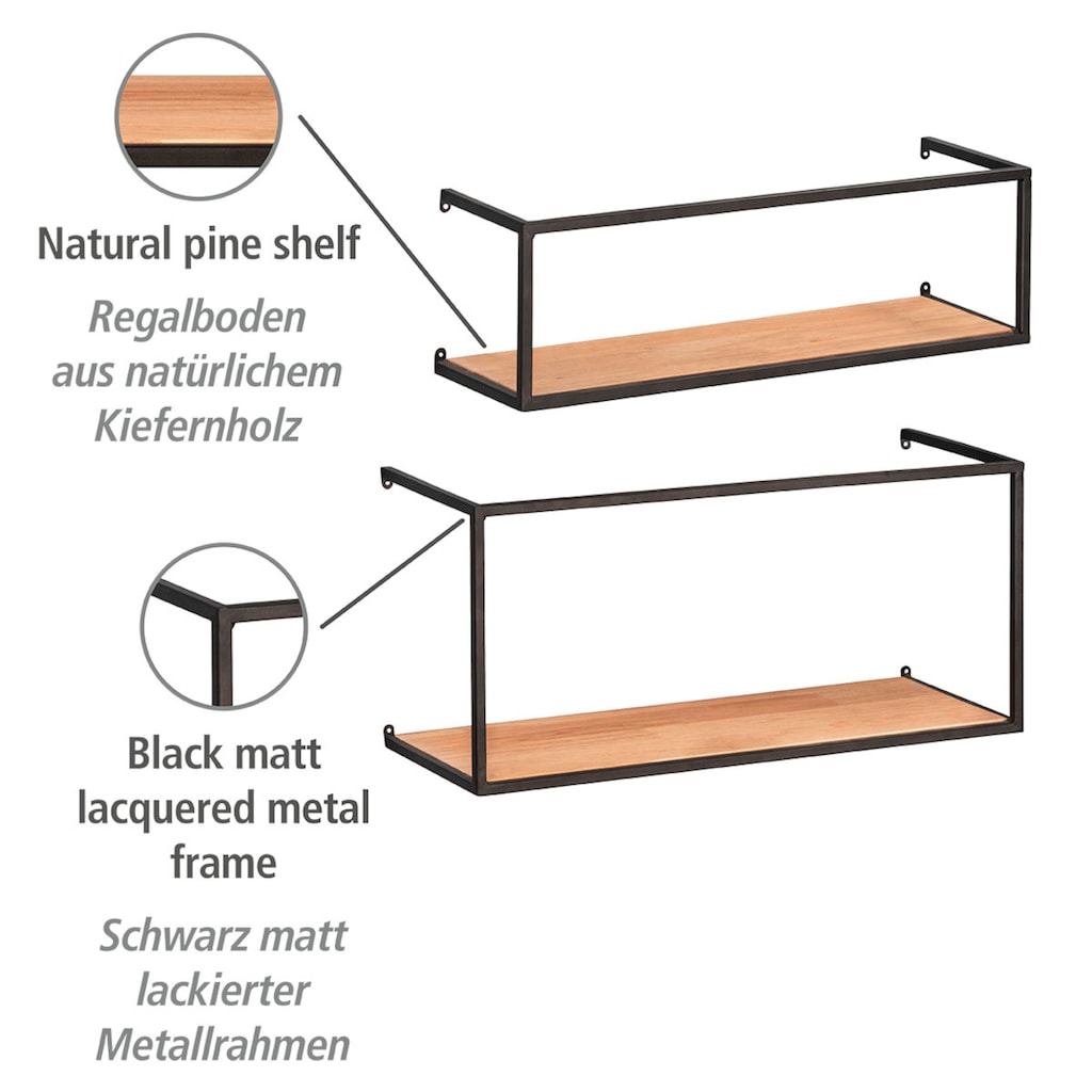 WENKO Wandregal »Geo«, 2er Set, in 2 Größen