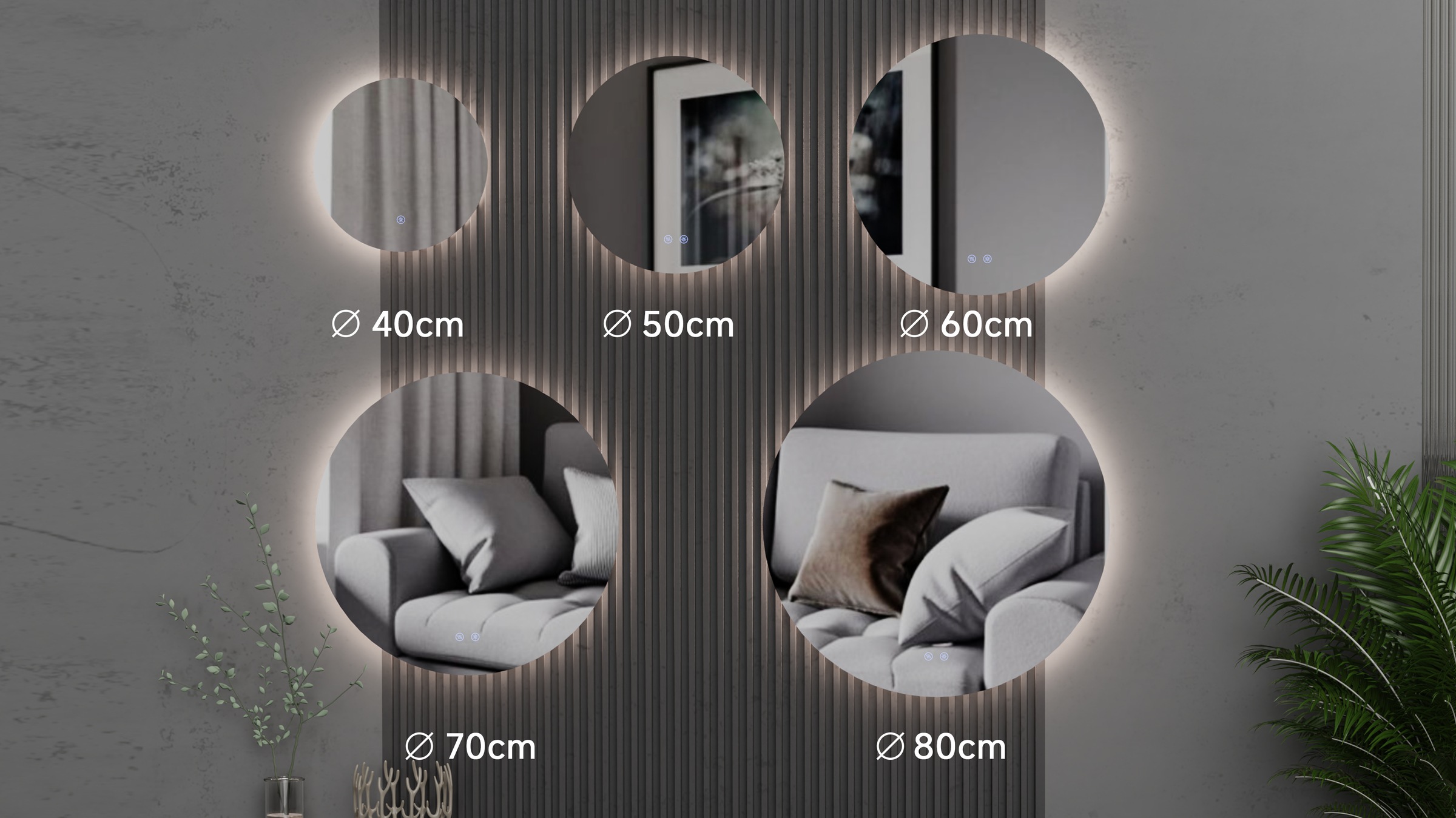 welltime LED-Lichtspiegel "Toledo rund, Spiegel mit LED Beleuchtung, Badspi günstig online kaufen