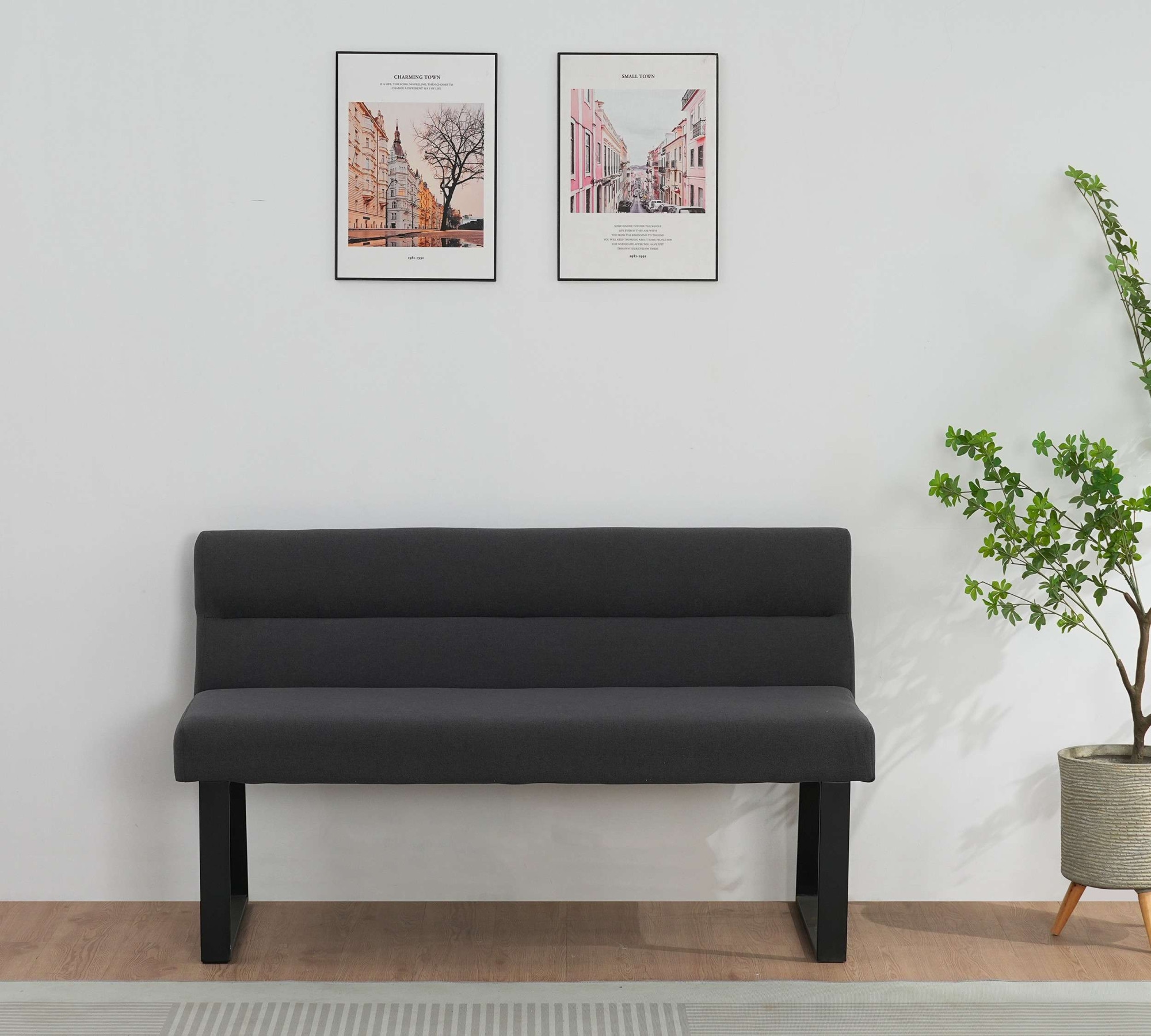 OTTO home Essbank "Ivanna" schwarze Metallbeine, pflegeleichtem Webstoff Be günstig online kaufen